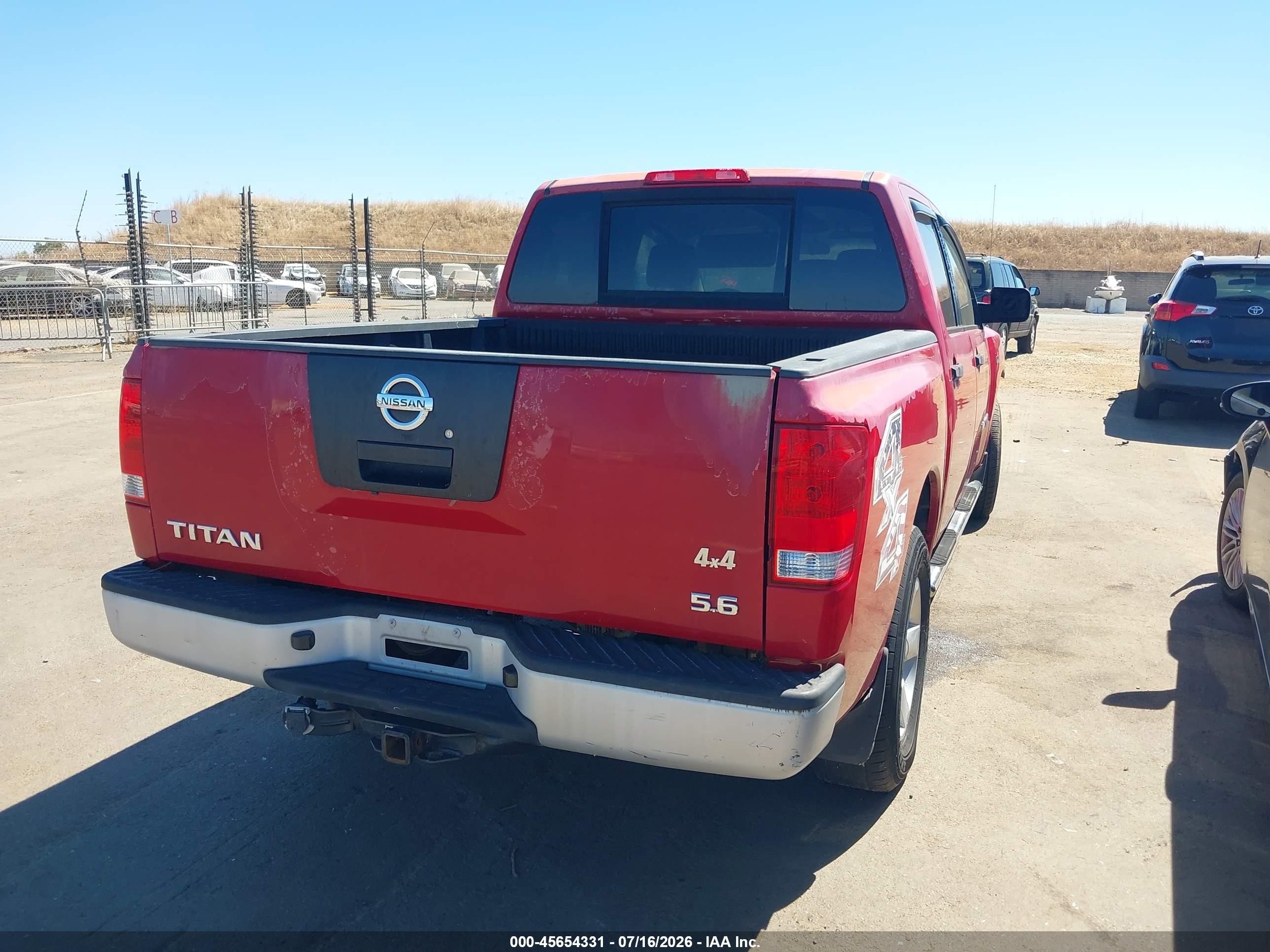 2008 Nissan Titan Xe Red vin: 1N6AA07C08N307570