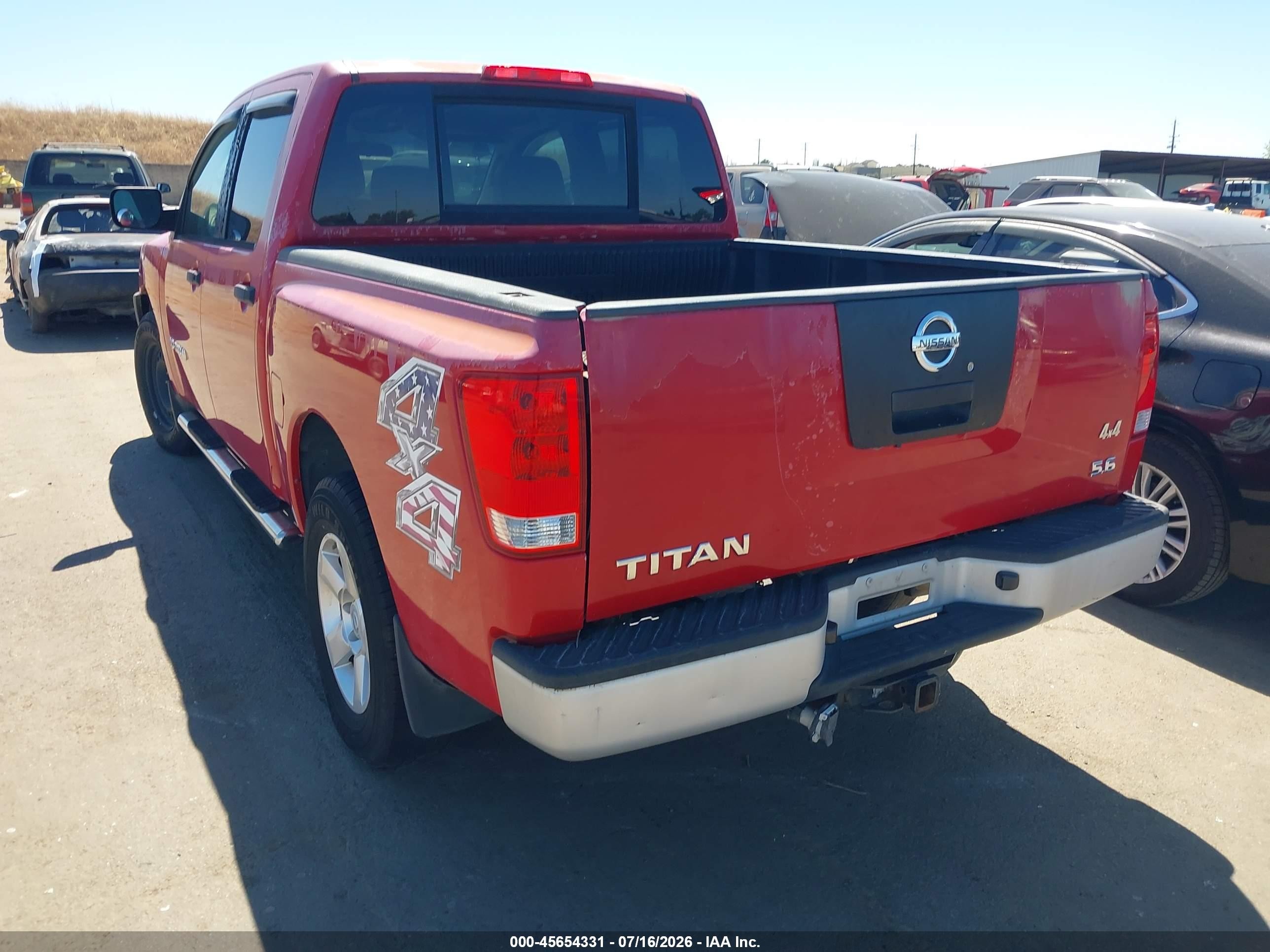2008 Nissan Titan Xe Red vin: 1N6AA07C08N307570