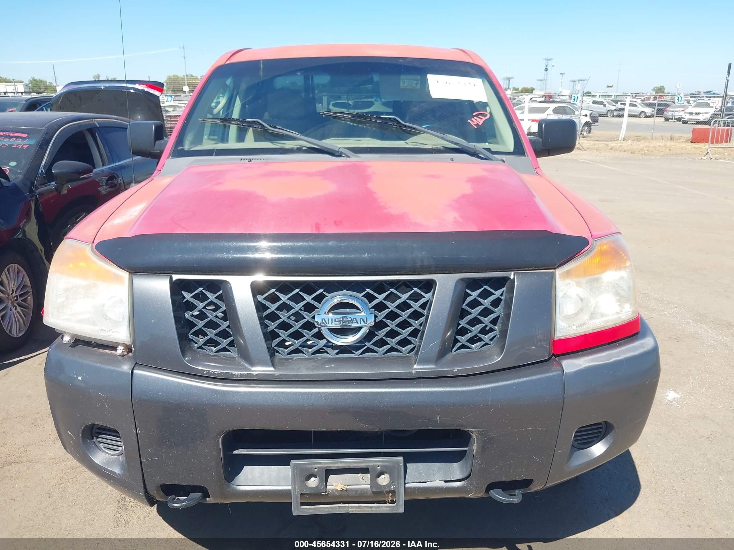 2008 Nissan Titan Xe Red vin: 1N6AA07C08N307570