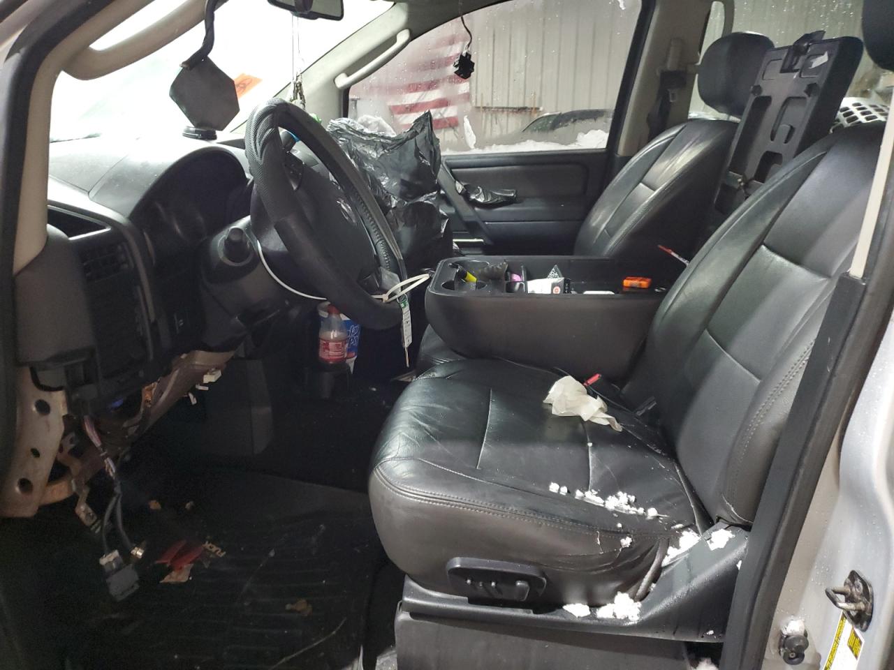 2009 Nissan Titan Xe Silver vin: 1N6AA07C79N319278 Damage: Left Front Seat Cushion, Torn, > 12 Inches
