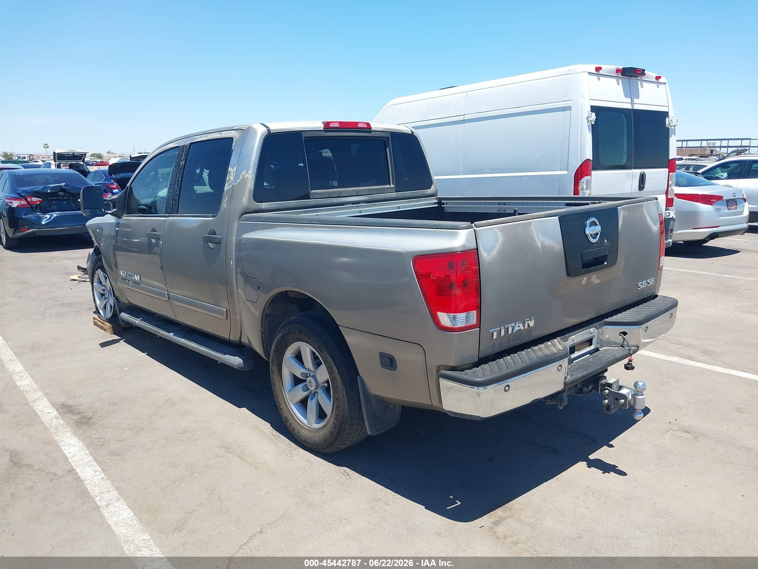 2008 Nissan Titan Se Beige vin: 1N6AA07D28N311662