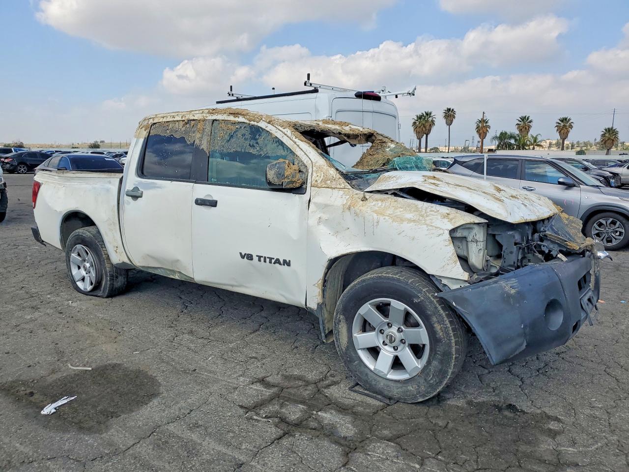 2008 Nissan Titan Xe White vin: 1N6AA07D68N352599