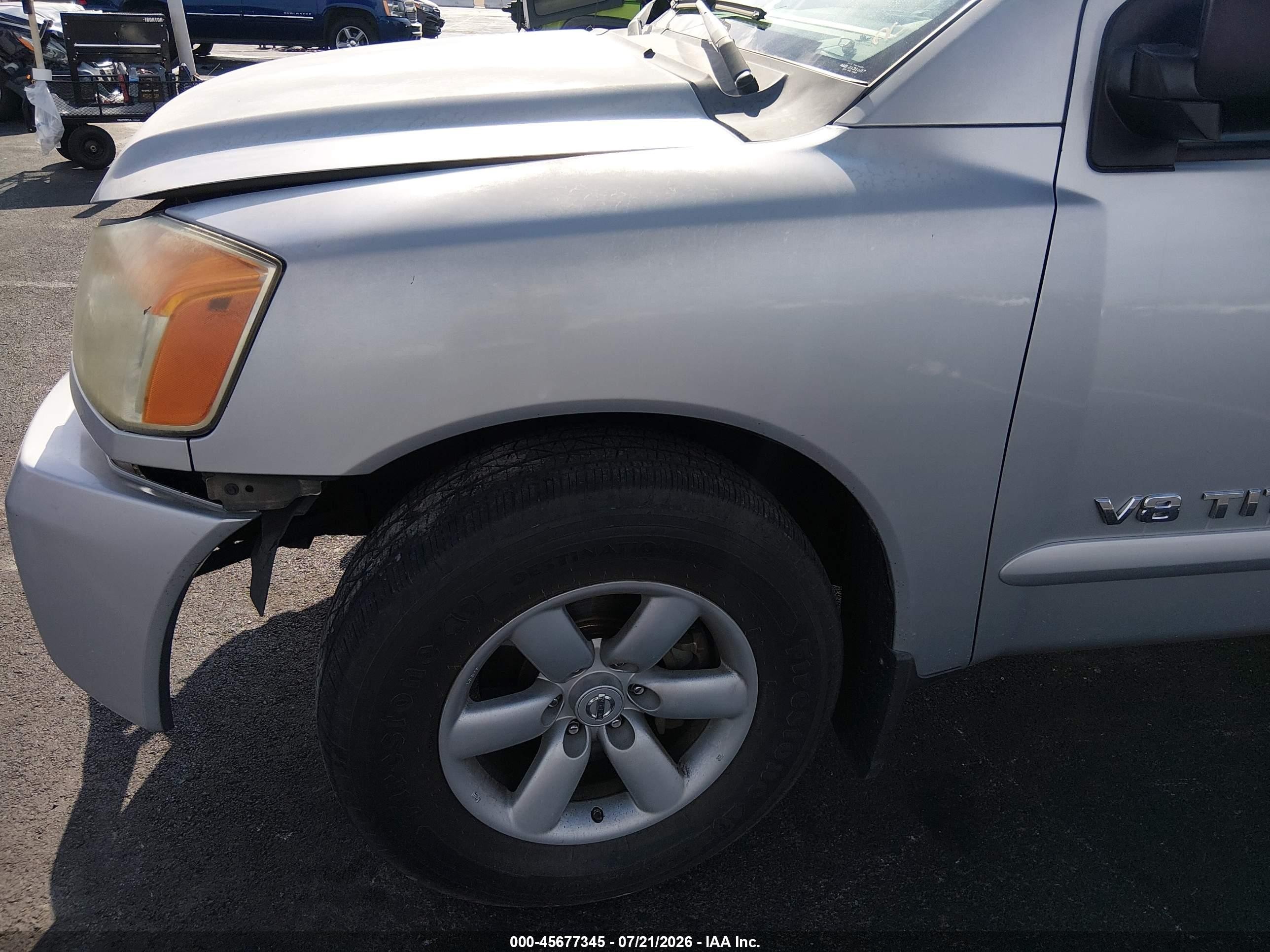 2008 Nissan Titan Se/xe Silver vin: 1N6AA07D78N352269