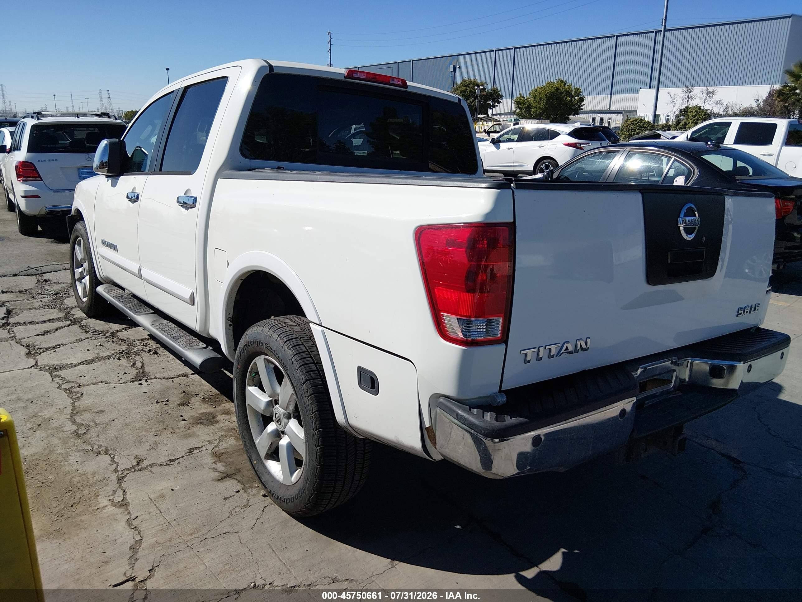 2009 Nissan Titan Le White vin: 1N6AA07D99N303317