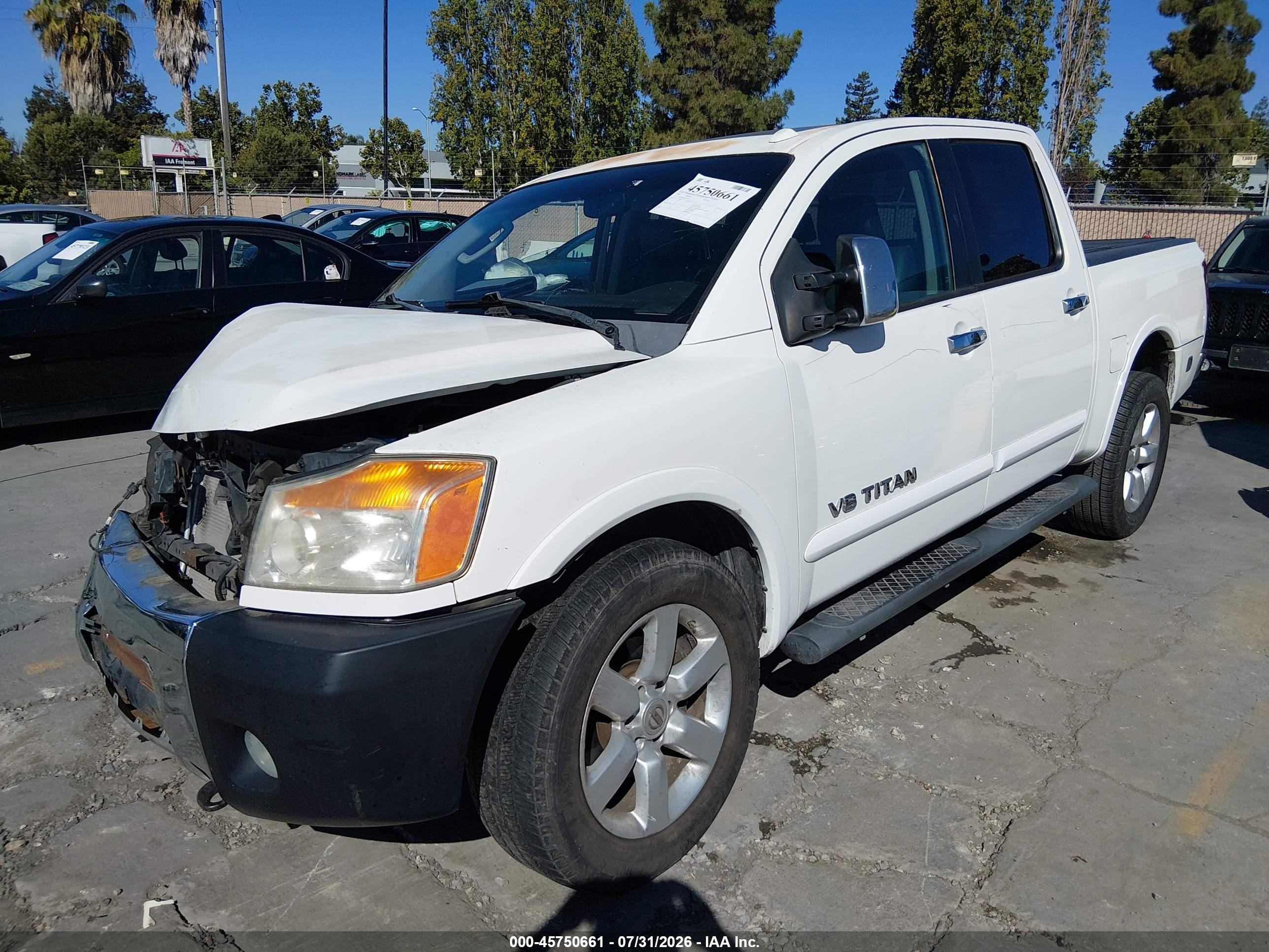 2009 Nissan Titan Le White vin: 1N6AA07D99N303317