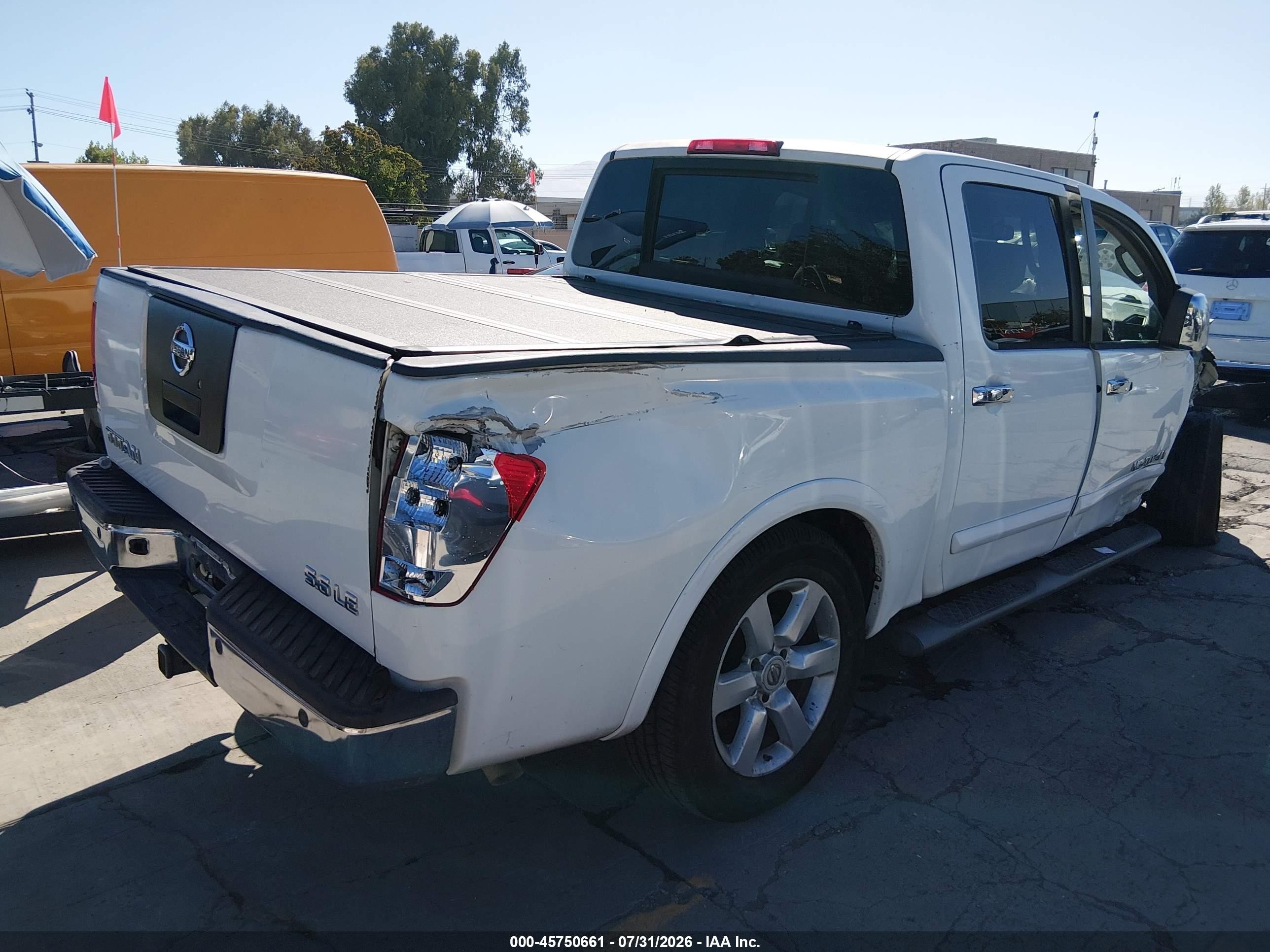 2009 Nissan Titan Le White vin: 1N6AA07D99N303317