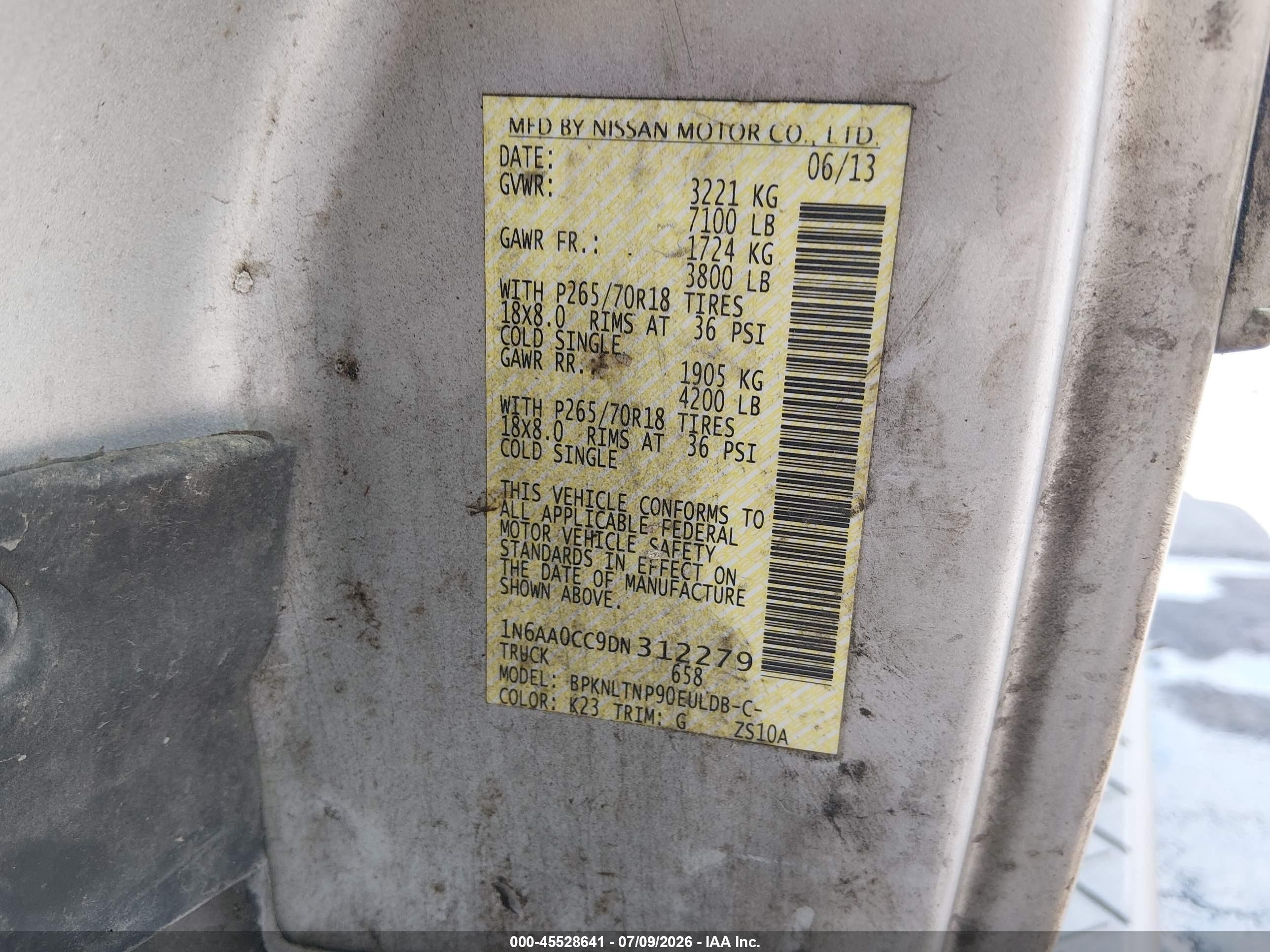2013 Nissan Titan Sv Серебряный vin: 1N6AA0CC9DN312279