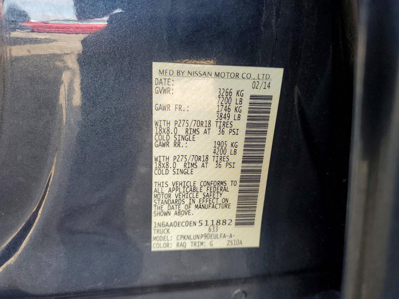 2014 Nissan Titan Pro-4x Blue vin: 1N6AA0EC0EN511882