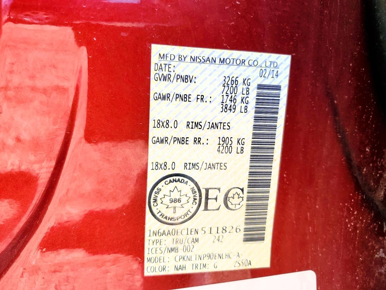 2014 Nissan Titan Sv Красный vin: 1N6AA0EC1EN511826