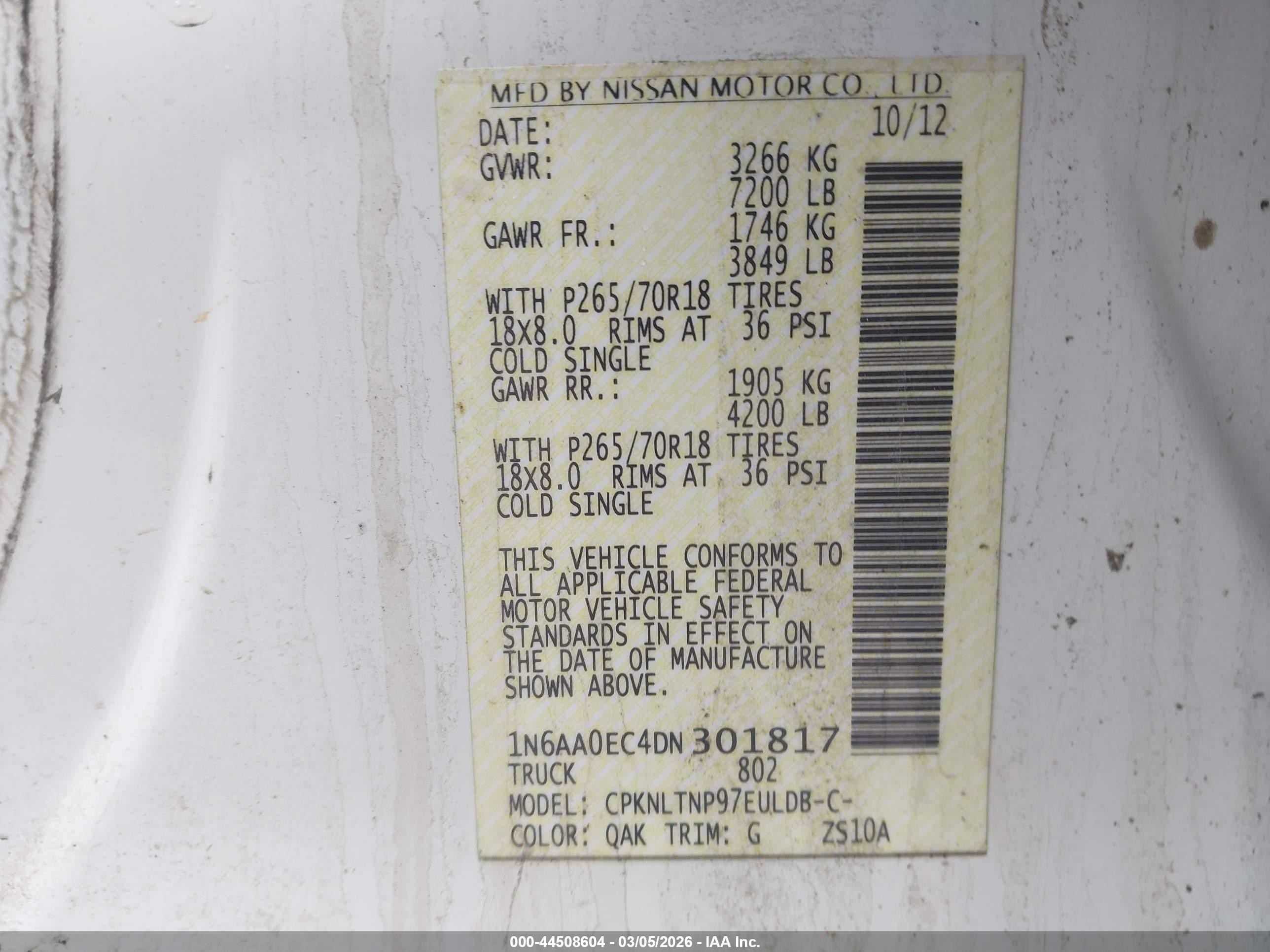 2013 Nissan Titan Sv Белый vin: 1N6AA0EC4DN301817