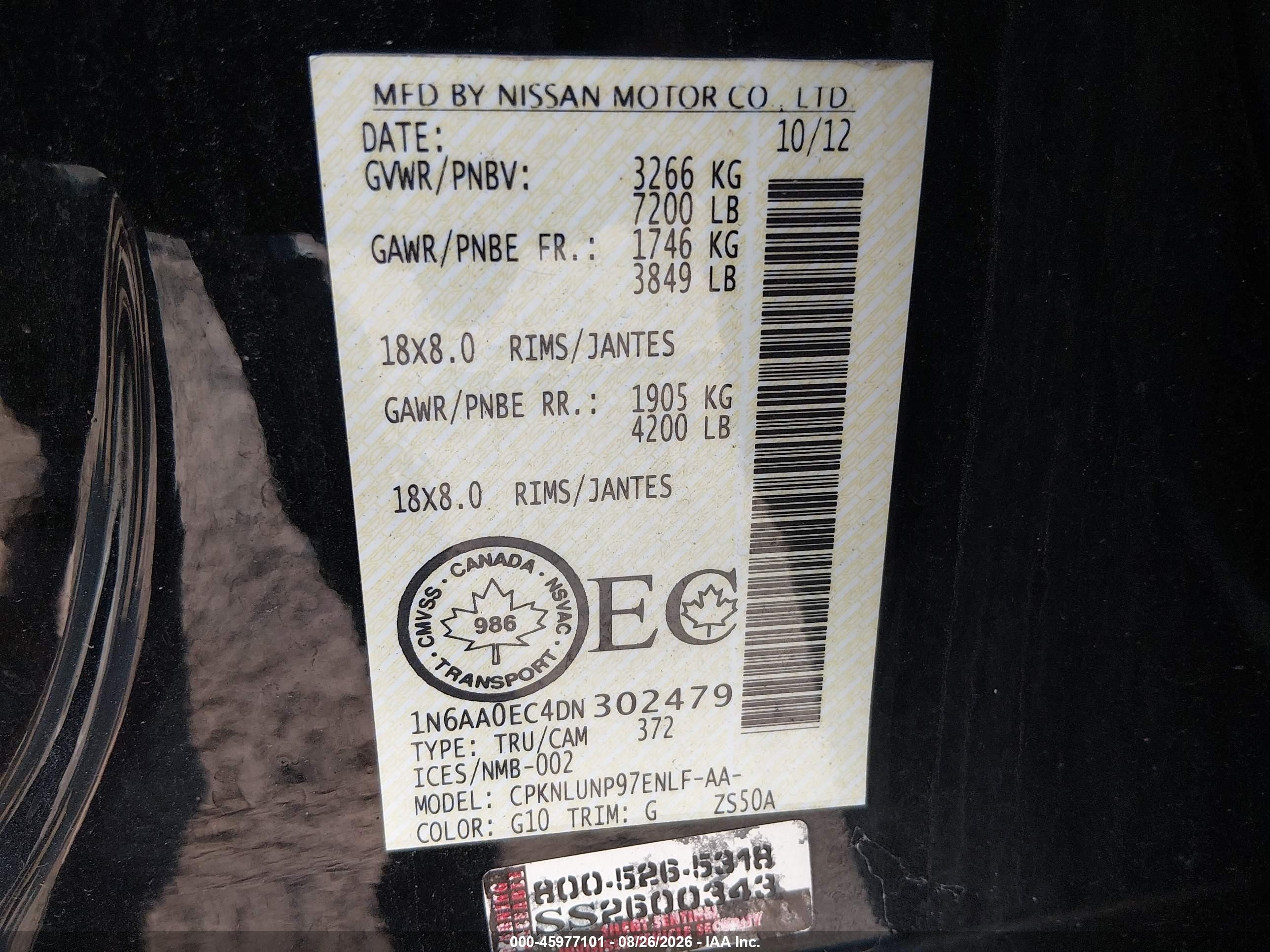 2013 Nissan Titan Pro-4x/s/sl/sv Black vin: 1N6AA0EC4DN302479