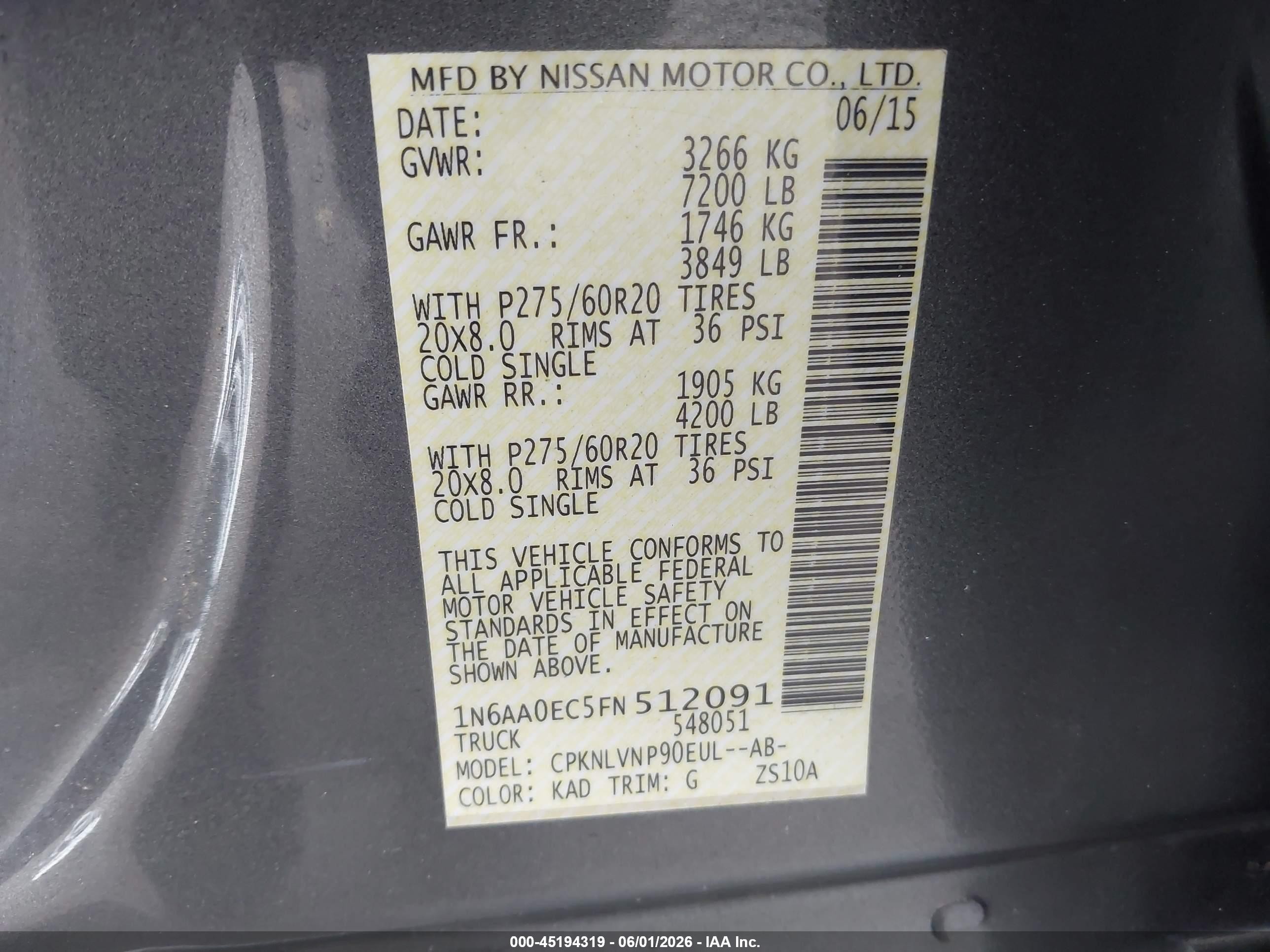 2015 Nissan Titan Sl Gray vin: 1N6AA0EC5FN512091