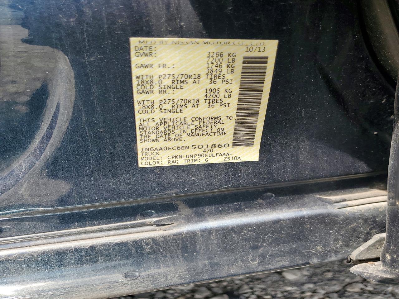 2014 Nissan Titan Pro-4x Синий vin: 1N6AA0EC6EN501860