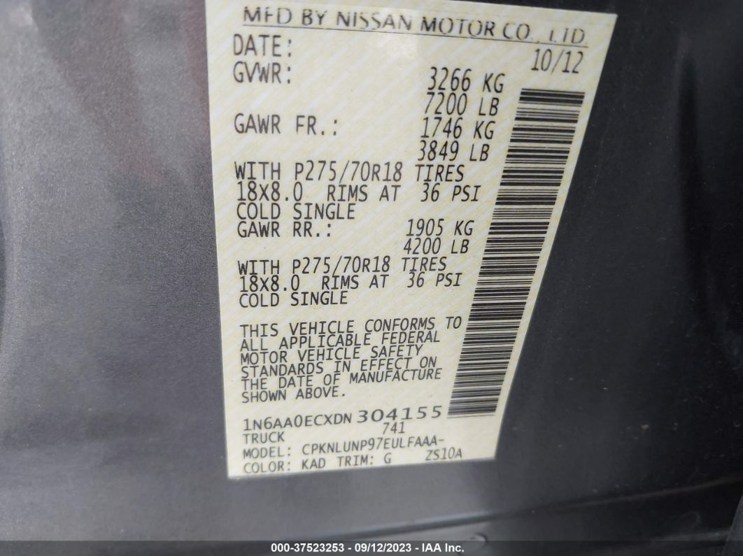 2013 Nissan Titan Pro-4x Серый vin: 1N6AA0ECXDN304155