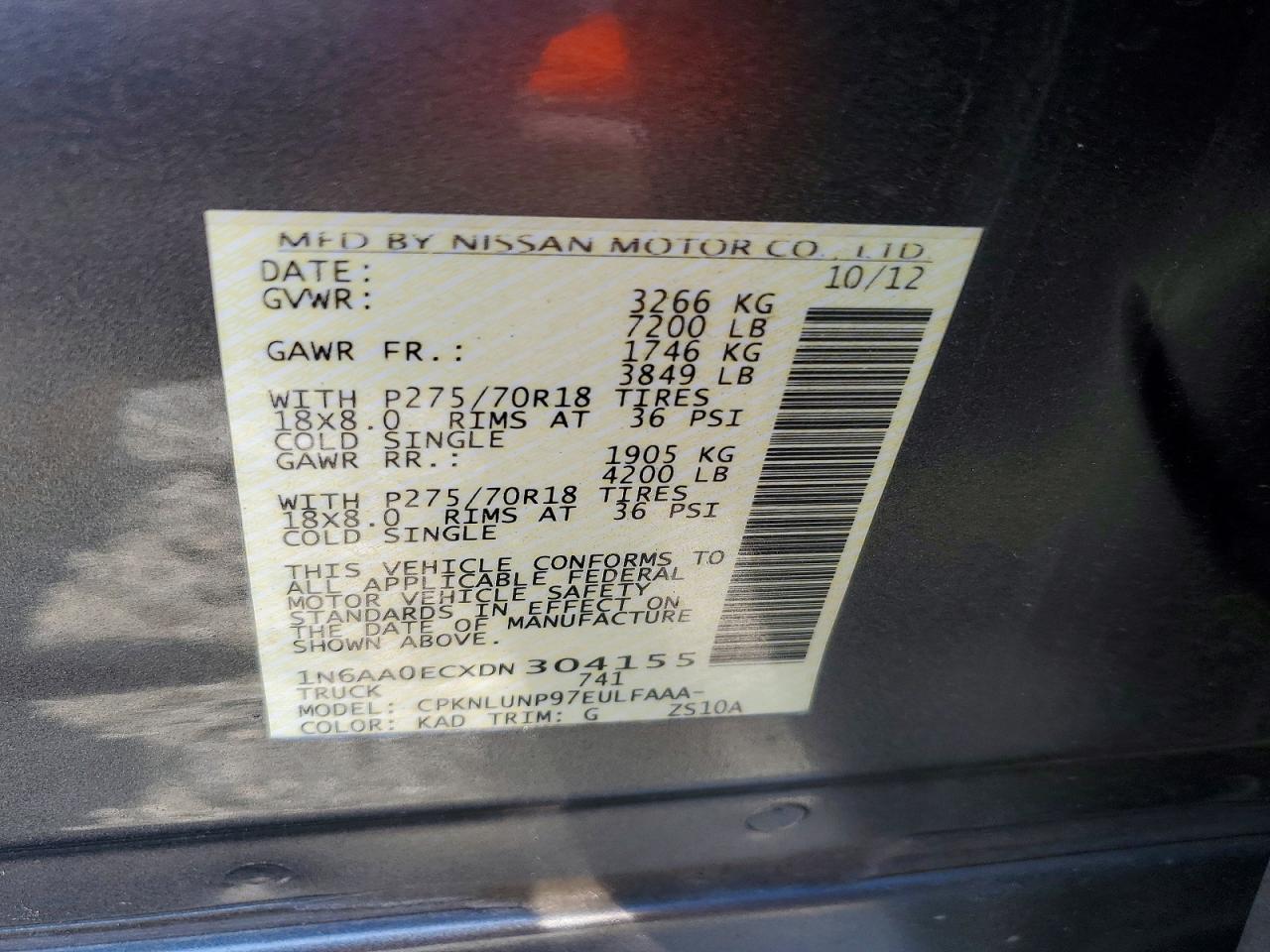 2013 Nissan Titan Sv Gray vin: 1N6AA0ECXDN304155