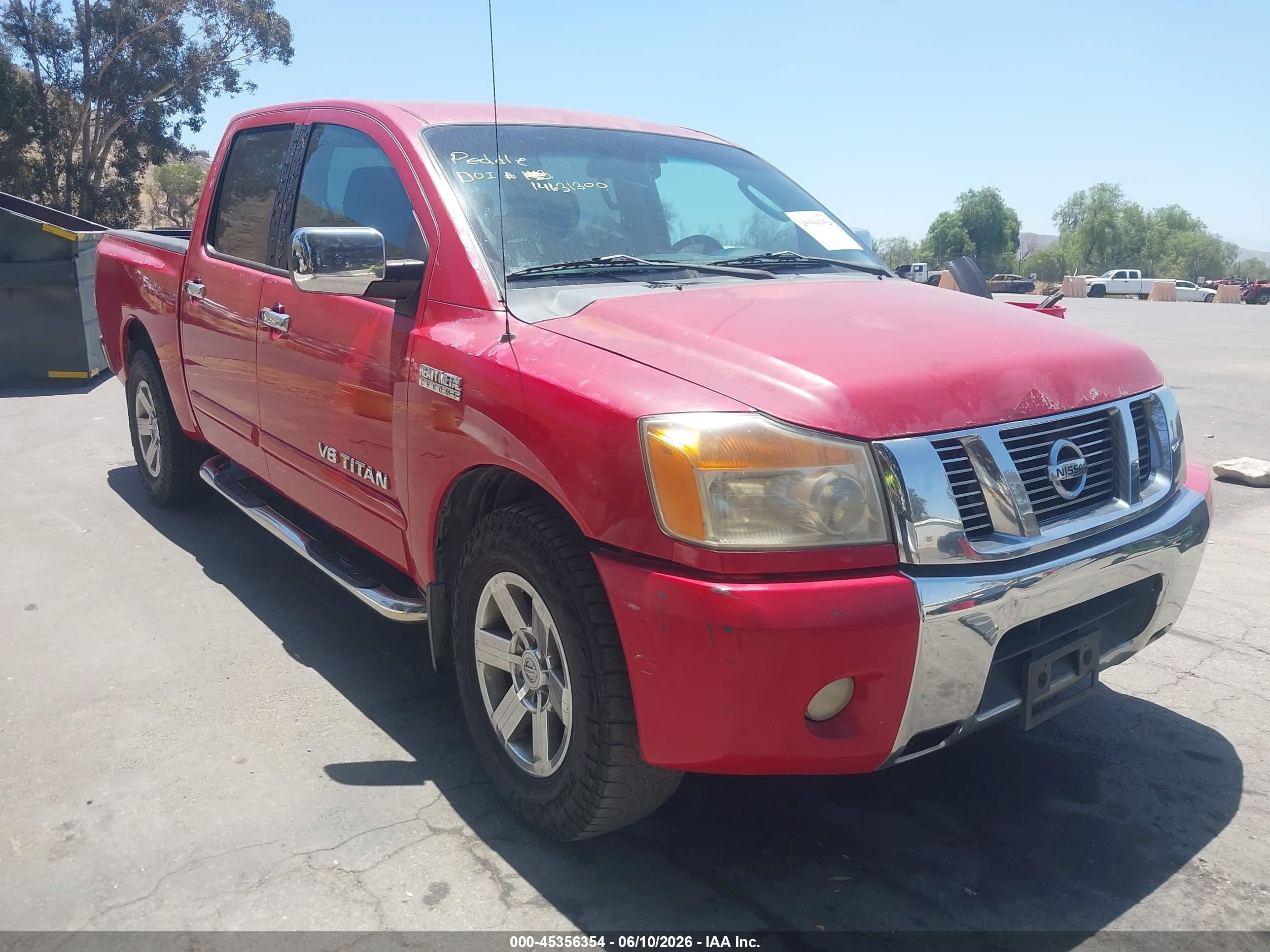 2011 Nissan Titan Sv Red vin: 1N6AA0ED4BN317540