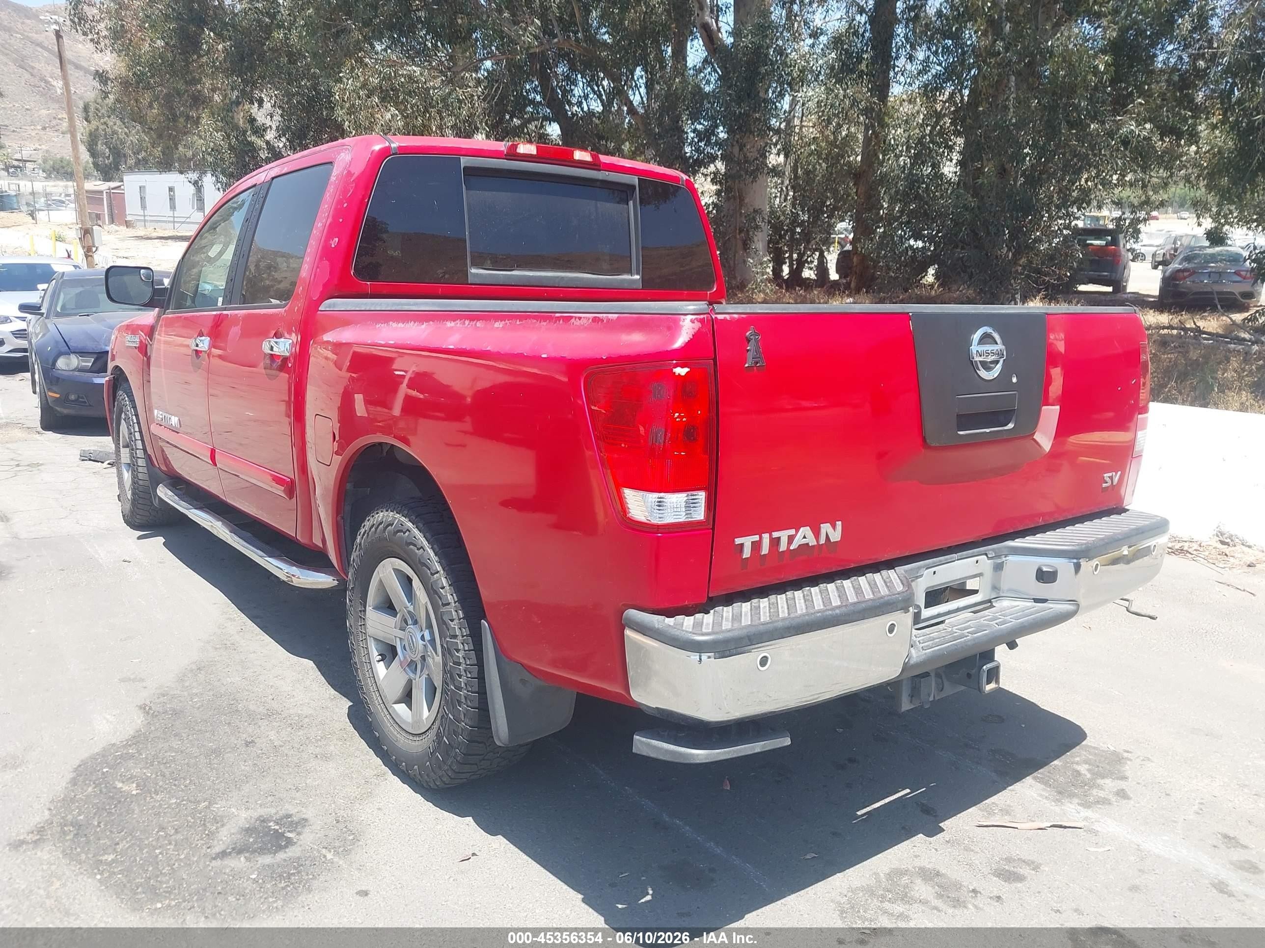 2011 Nissan Titan Sv Red vin: 1N6AA0ED4BN317540