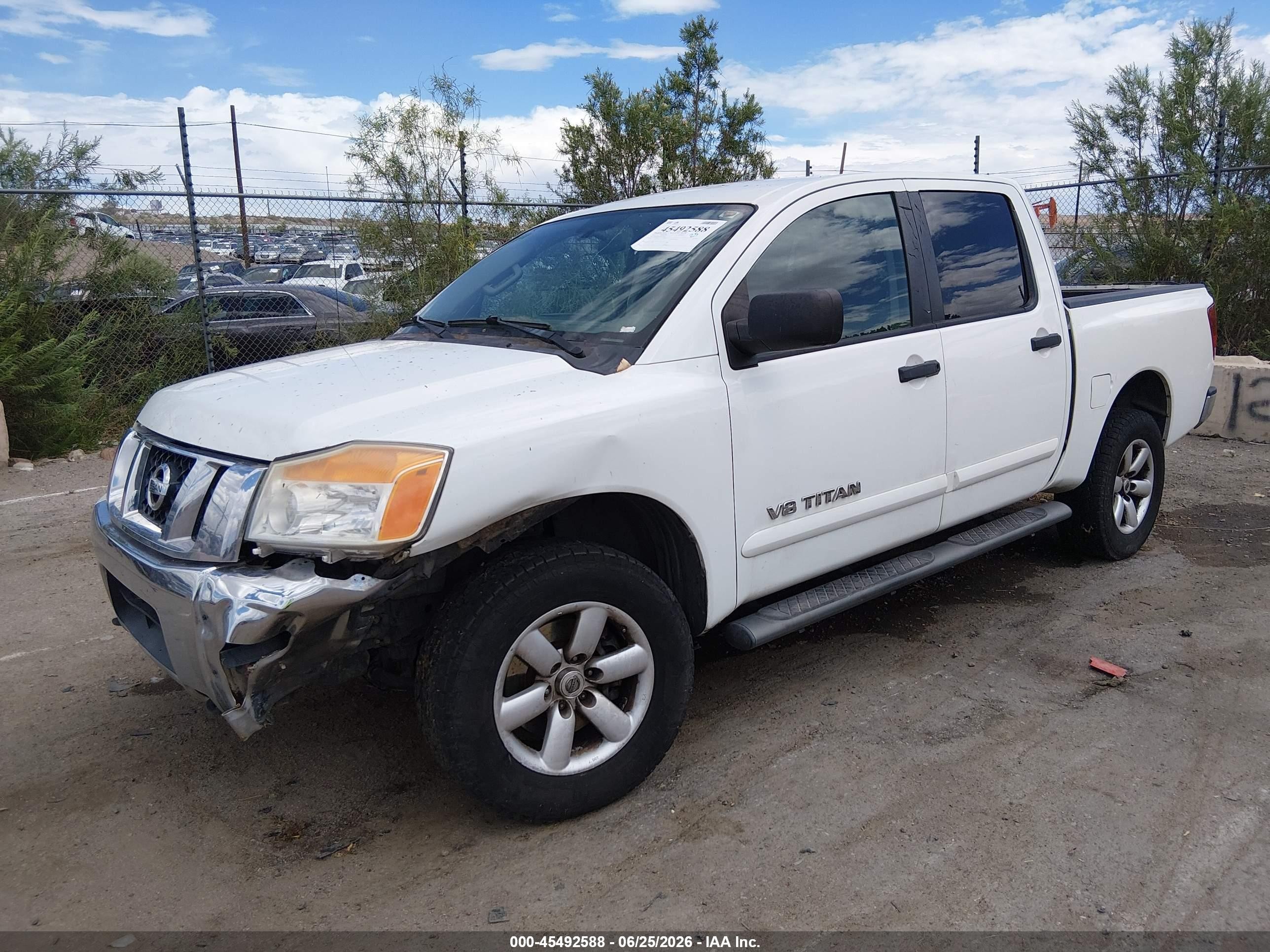 2013 Nissan Titan Sv White vin: 1N6AA0EJ1DN302857