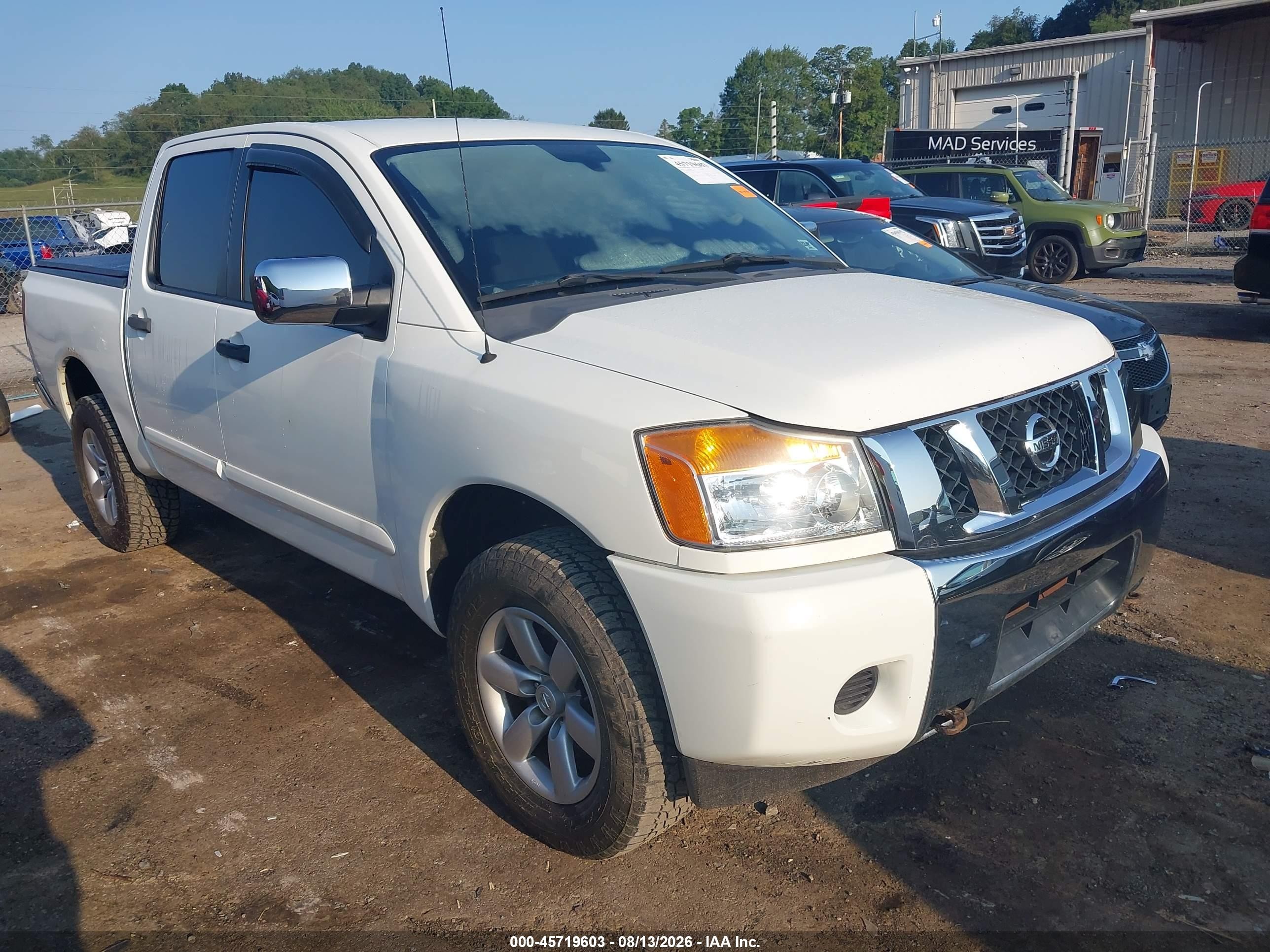 2013 Nissan Titan Sv White vin: 1N6AA0EJ5DN307494