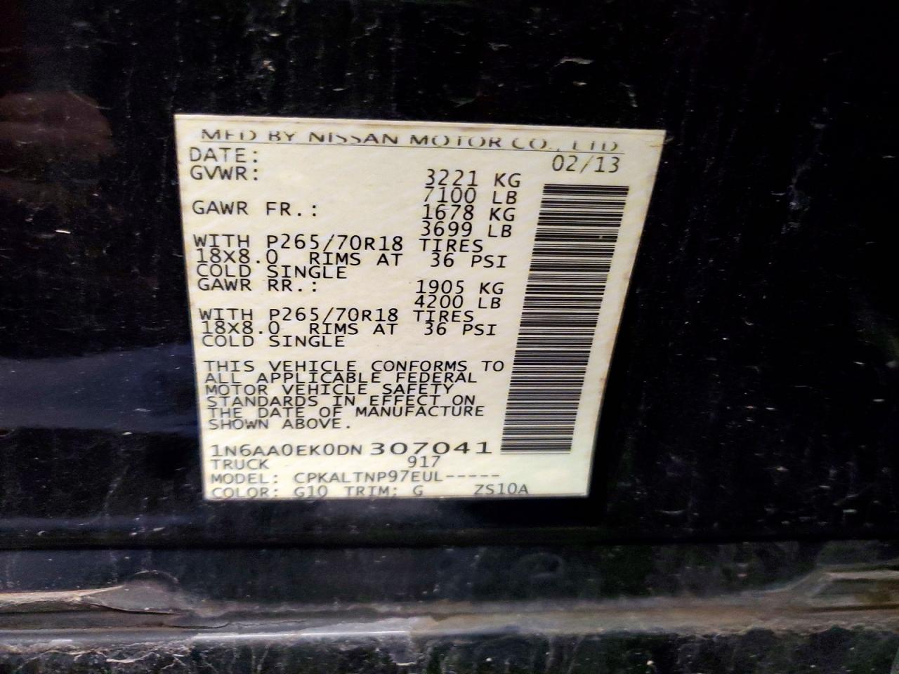 2013 Nissan Titan S Черный vin: 1N6AA0EK0DN307041