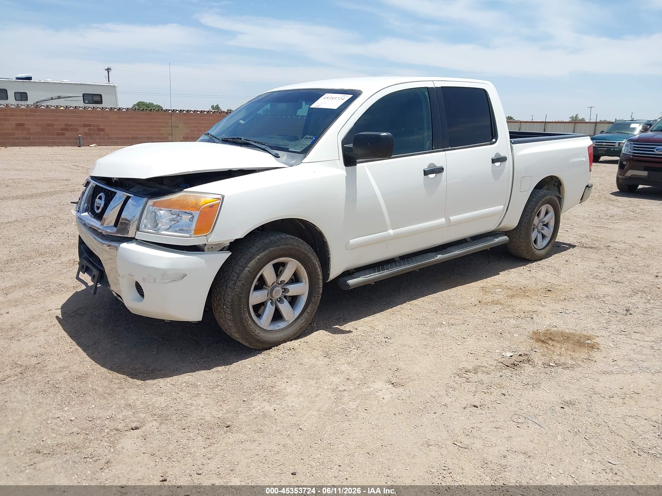 2013 Nissan Titan Sv White vin: 1N6AA0EK9DN302436