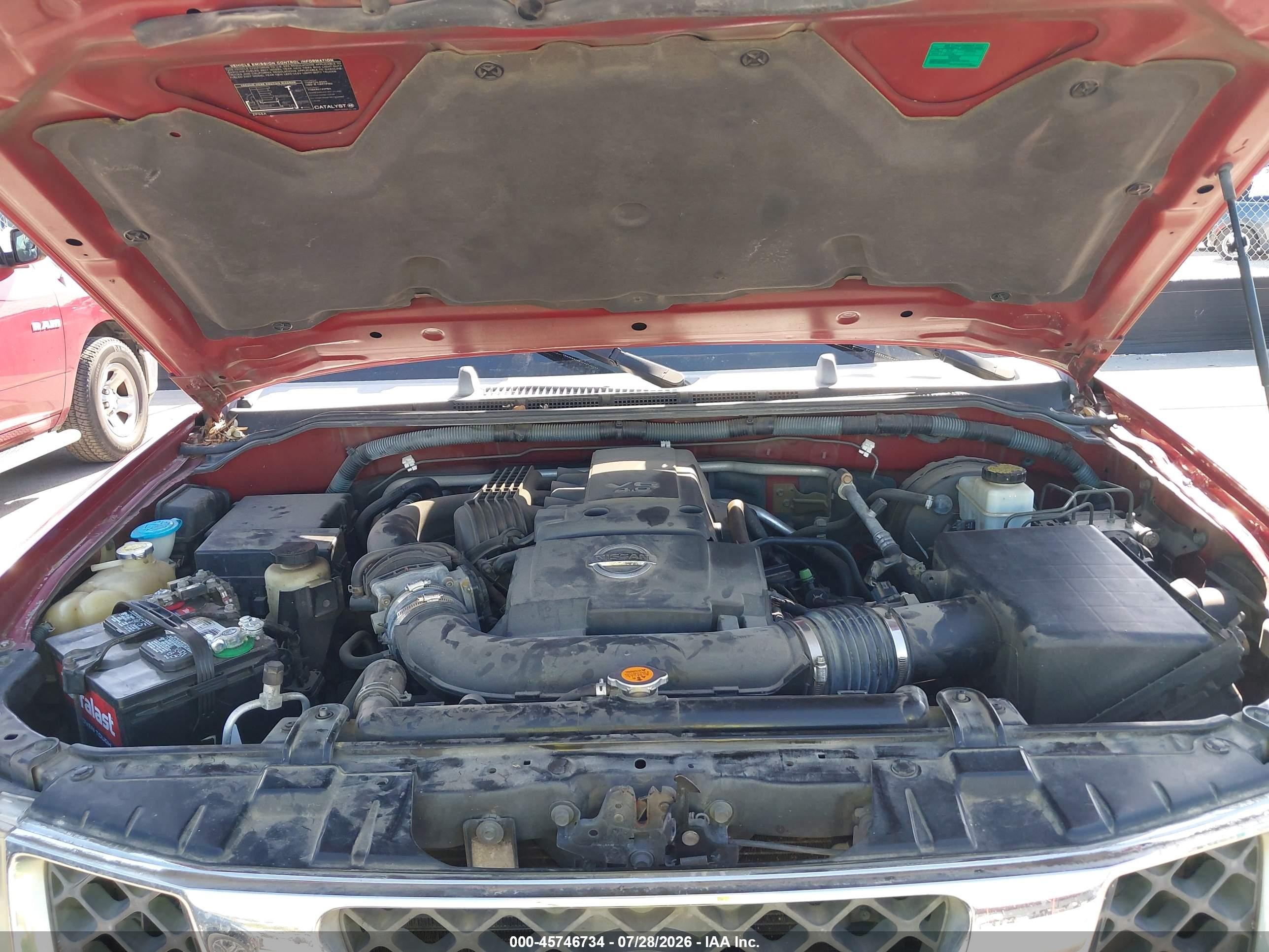 2007 Nissan Frontier Se Красный vin: 1N6AD06U37C429755