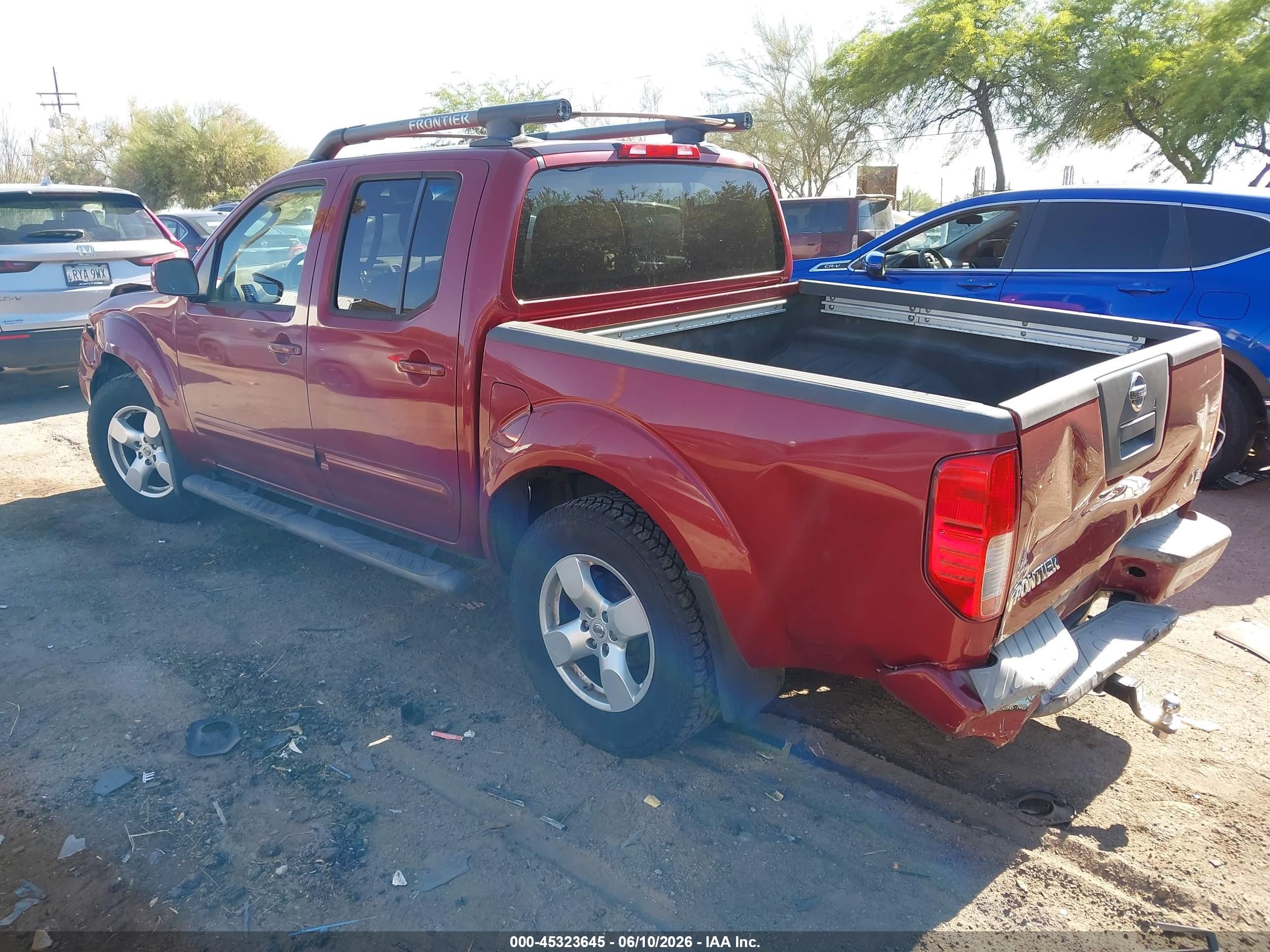 2007 Nissan Frontier Le Maroon vin: 1N6AD07U17C425847
