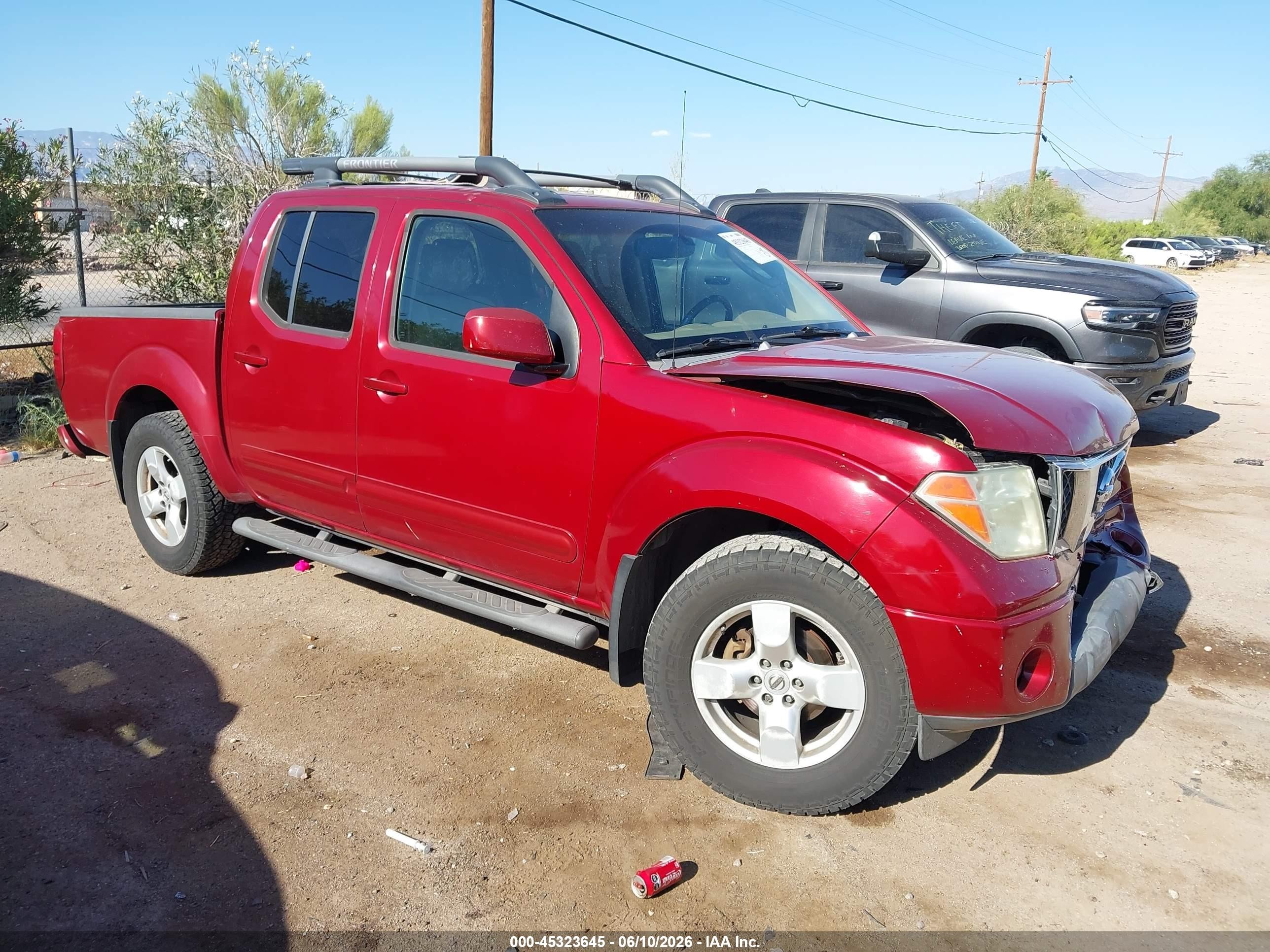 2007 Nissan Frontier Le Maroon vin: 1N6AD07U17C425847