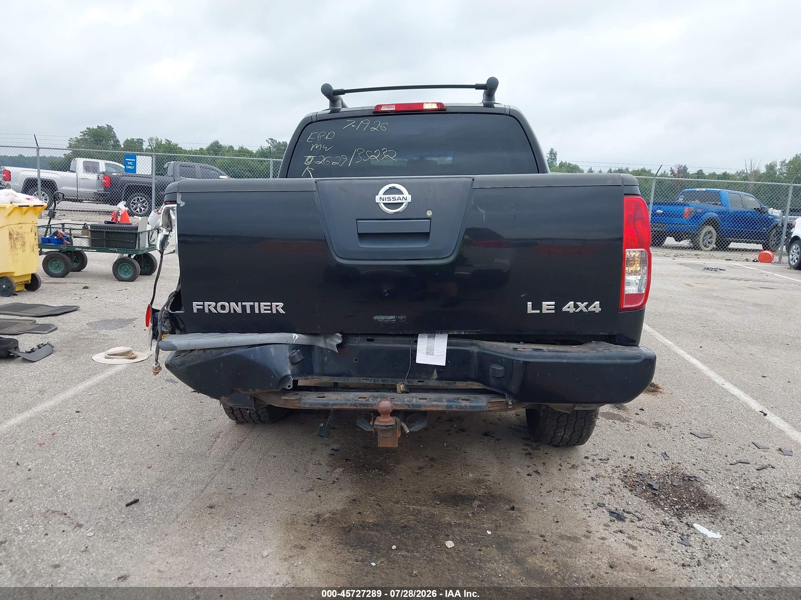 2007 Nissan Frontier Le Black vin: 1N6AD07W47C444359