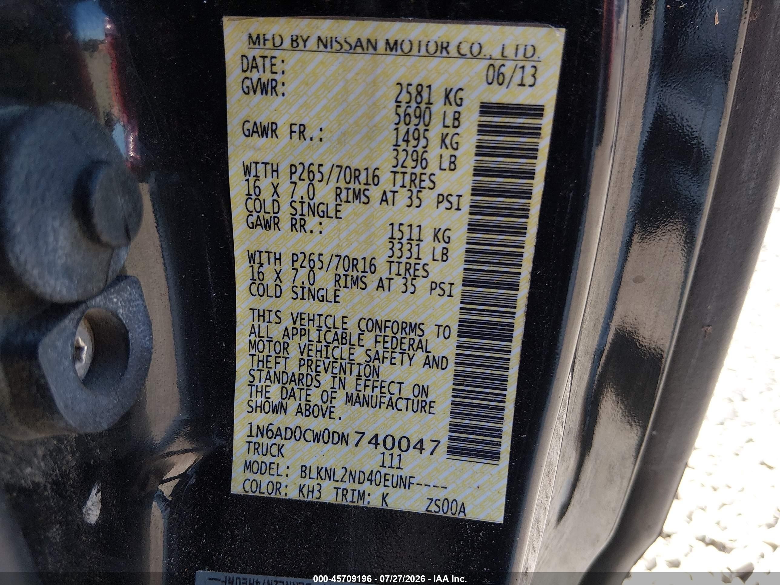 2013 Nissan Frontier Sv Черный vin: 1N6AD0CW0DN740047