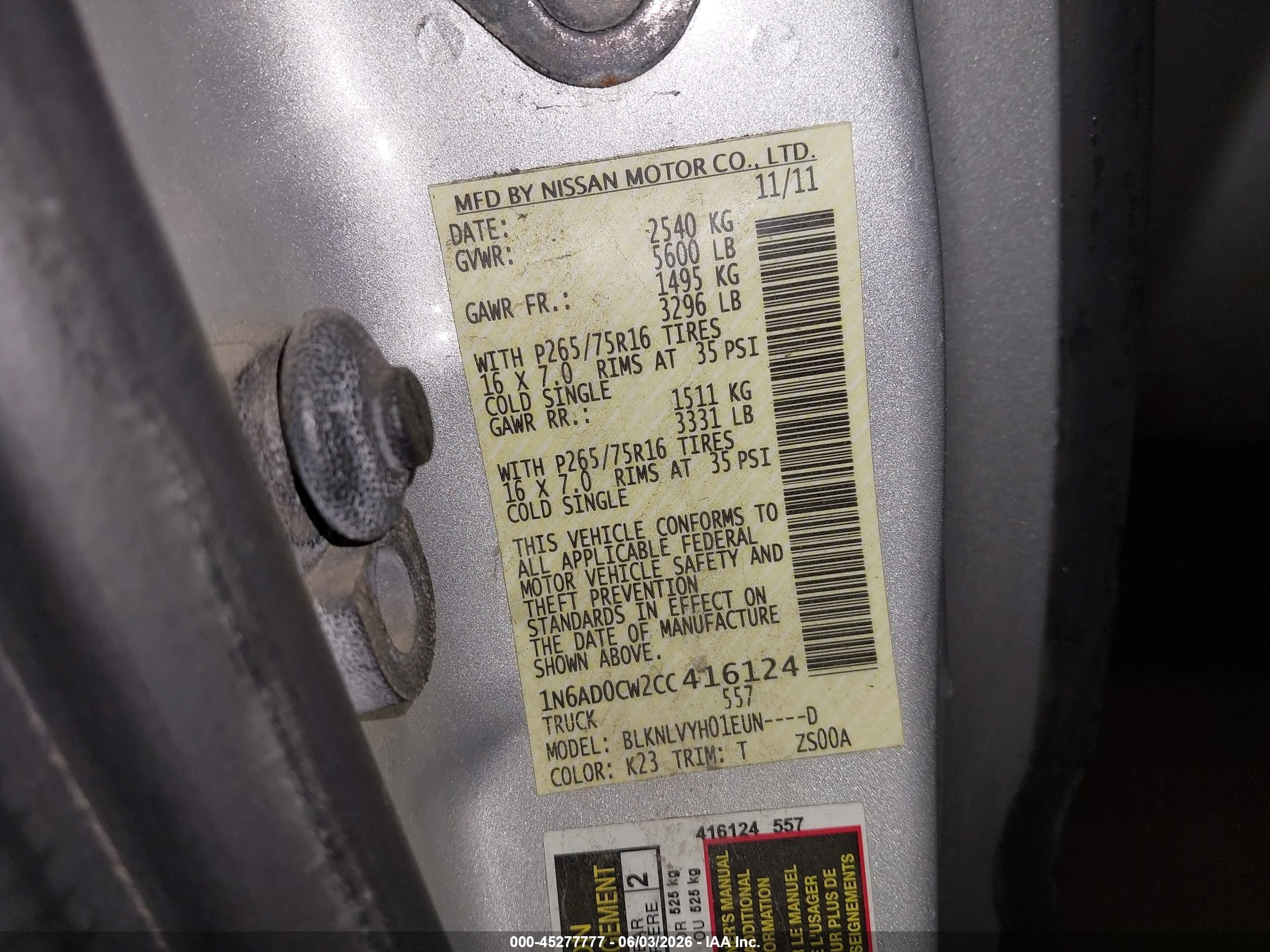 2012 Nissan Frontier Pro-4x Серебряный vin: 1N6AD0CW2CC416124
