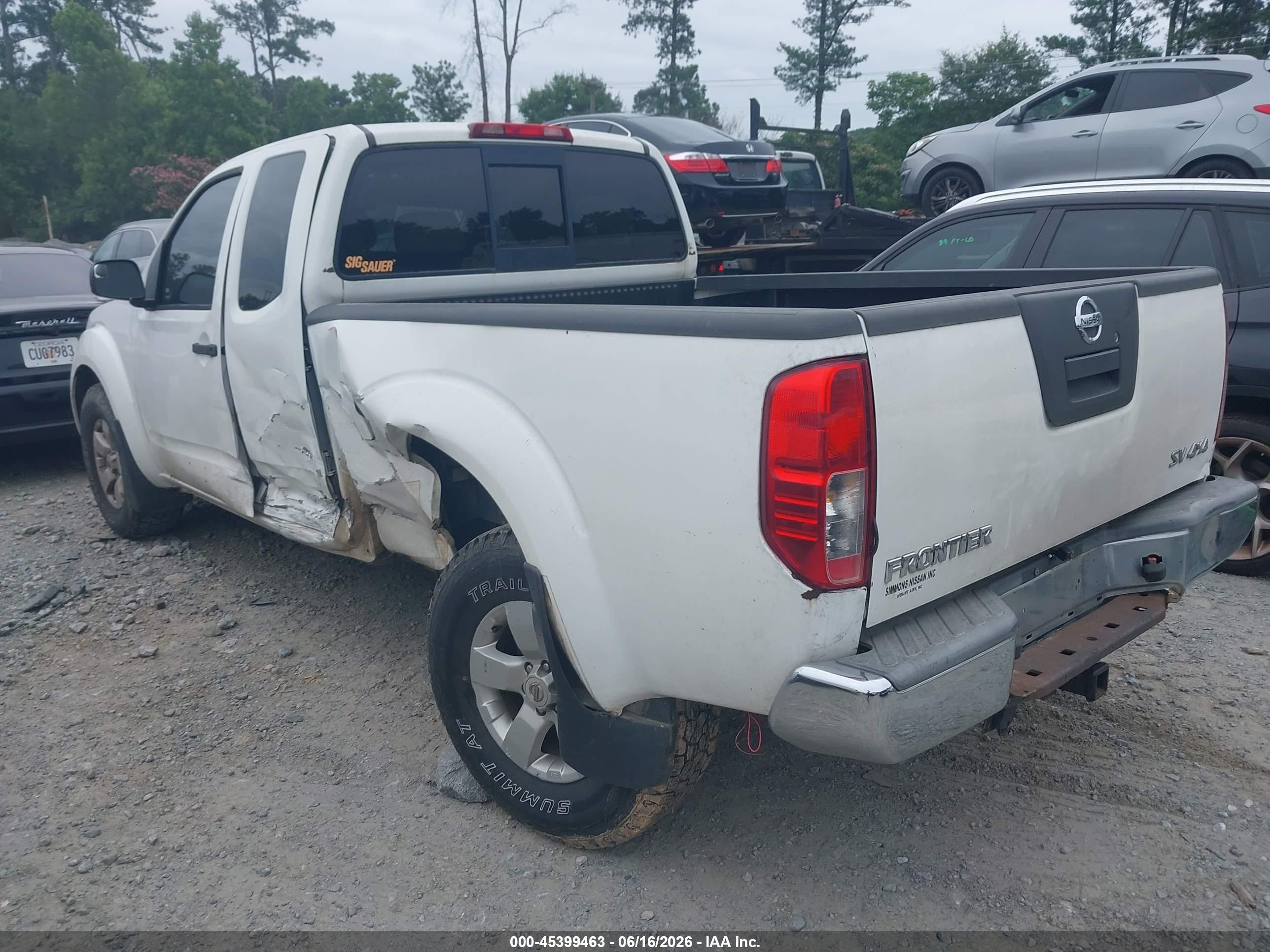 2012 Nissan Frontier Sv White vin: 1N6AD0CW9CC418792