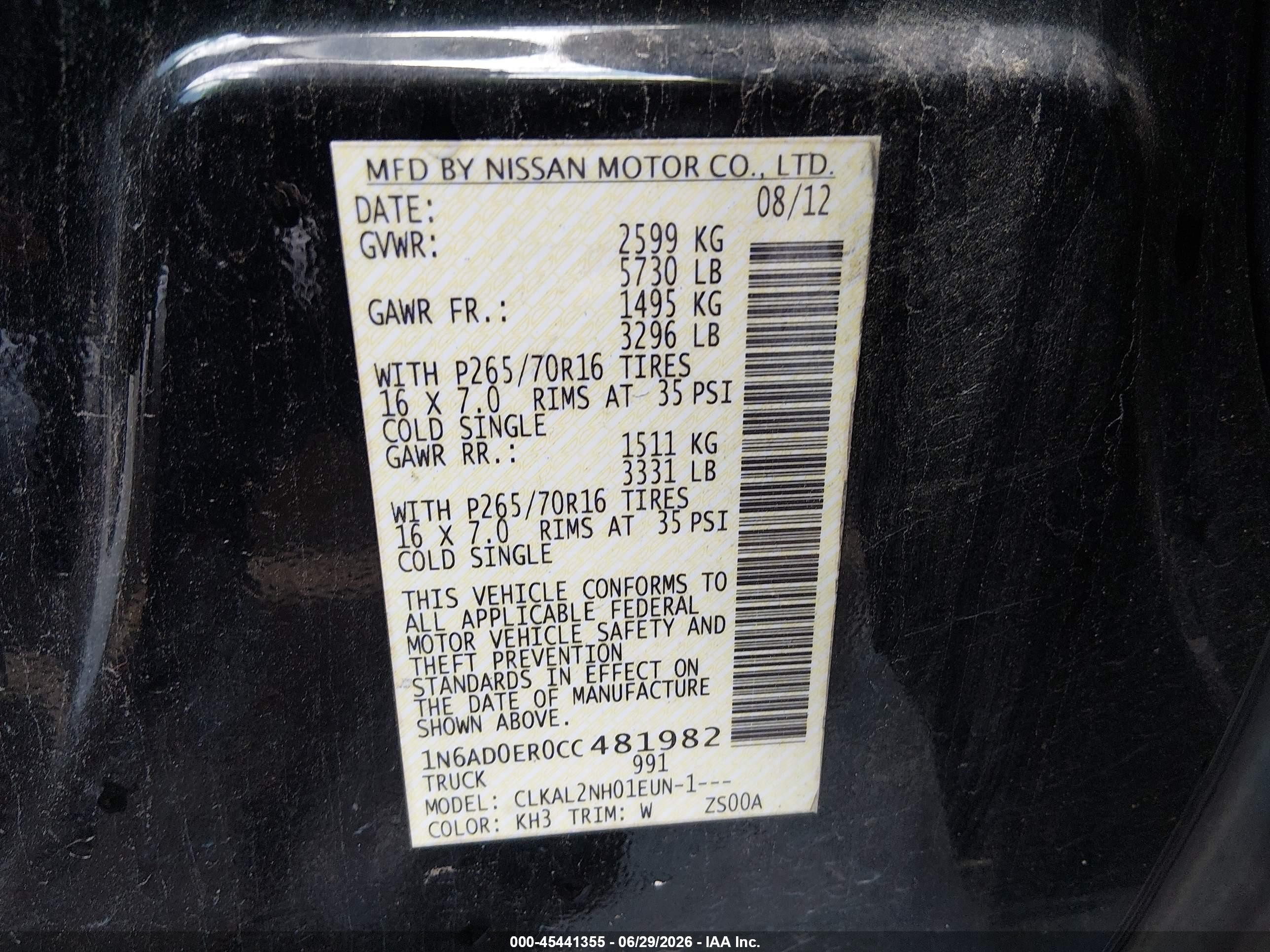 2012 Nissan Frontier Sv Black vin: 1N6AD0ER0CC481982