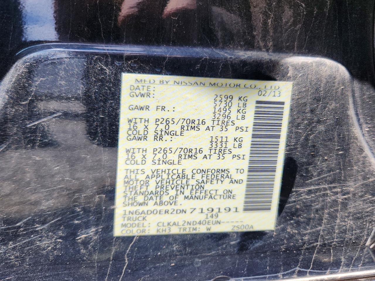 2013 Nissan Frontier S Black vin: 1N6AD0ER2DN719191
