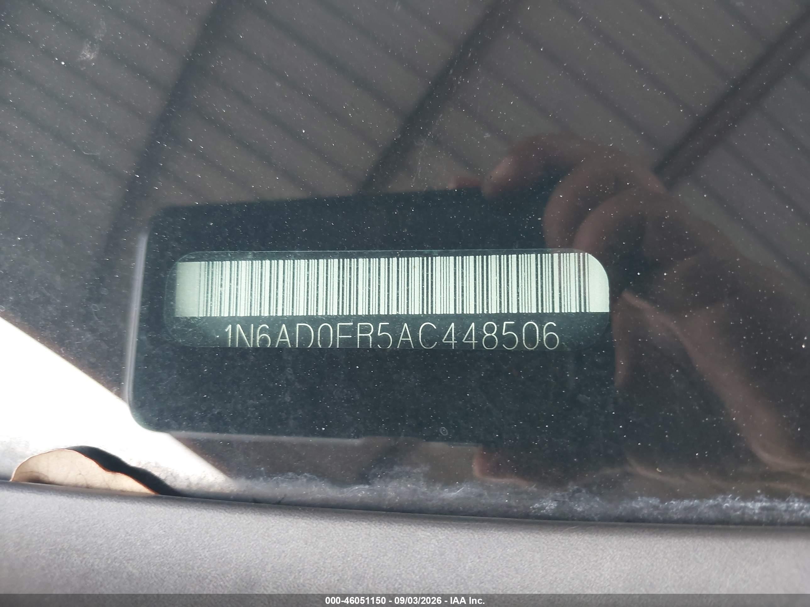 2010 Nissan Frontier Se Black vin: 1N6AD0ER5AC448506