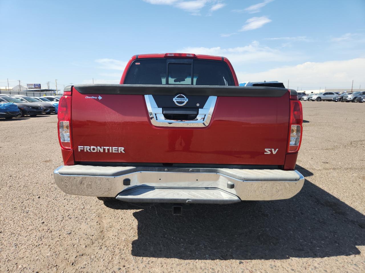2015 Nissan Frontier Sv Red vin: 1N6AD0ER8FN722468 Damage: Rear Metal Bumper Chrome, Dent(S) W/No Paint Dmg, > 12 Inches