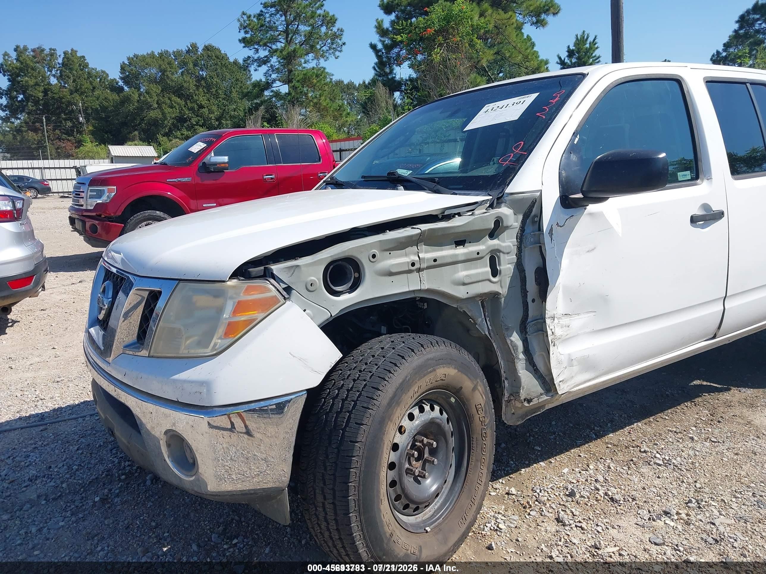 2010 Nissan Frontier Se White vin: 1N6AD0ER9AC411233
