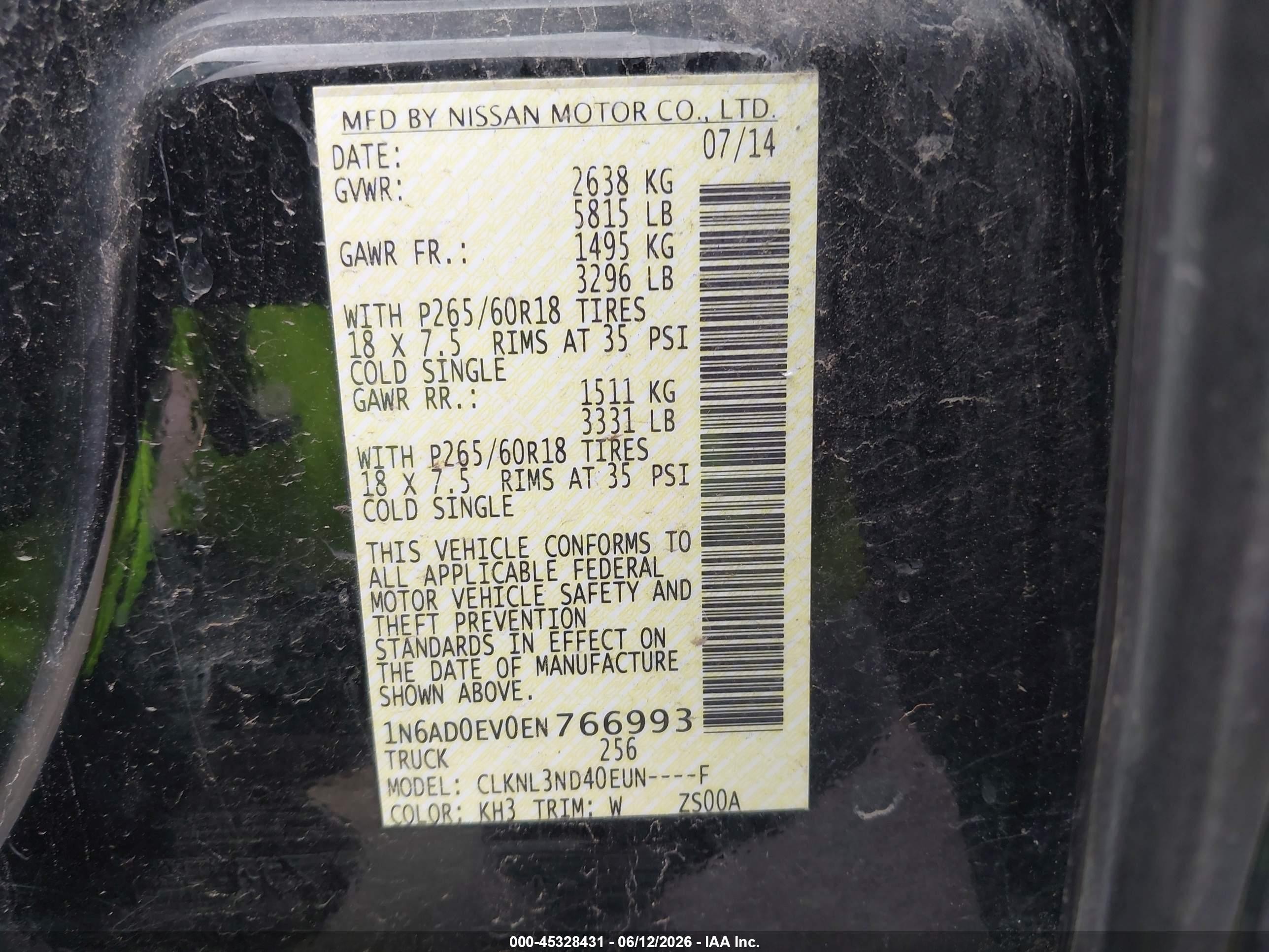 2014 Nissan Frontier Sl Black vin: 1N6AD0EV0EN766993