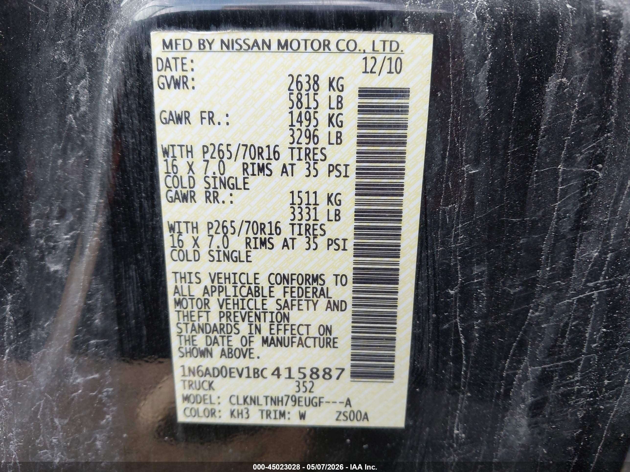 2011 Nissan Frontier Sv Черный vin: 1N6AD0EV1BC415887