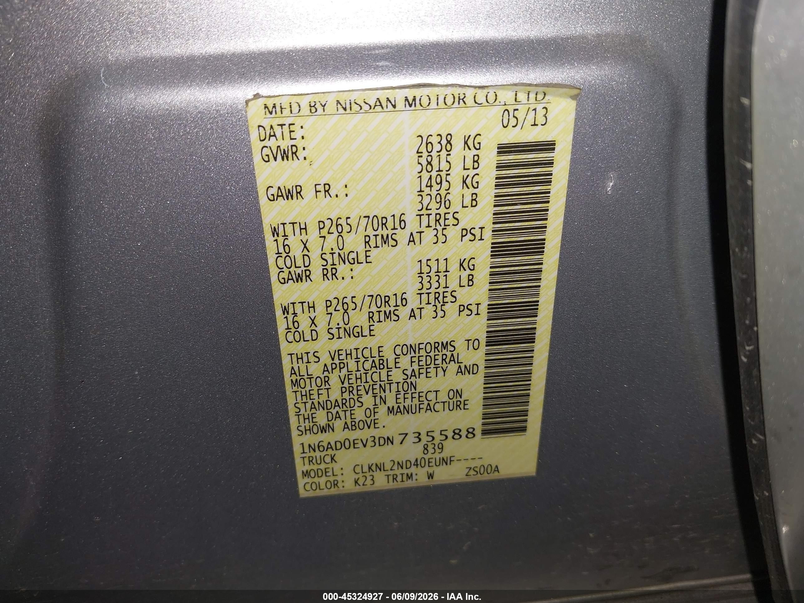 2013 Nissan Frontier Sv Silver vin: 1N6AD0EV3DN735588