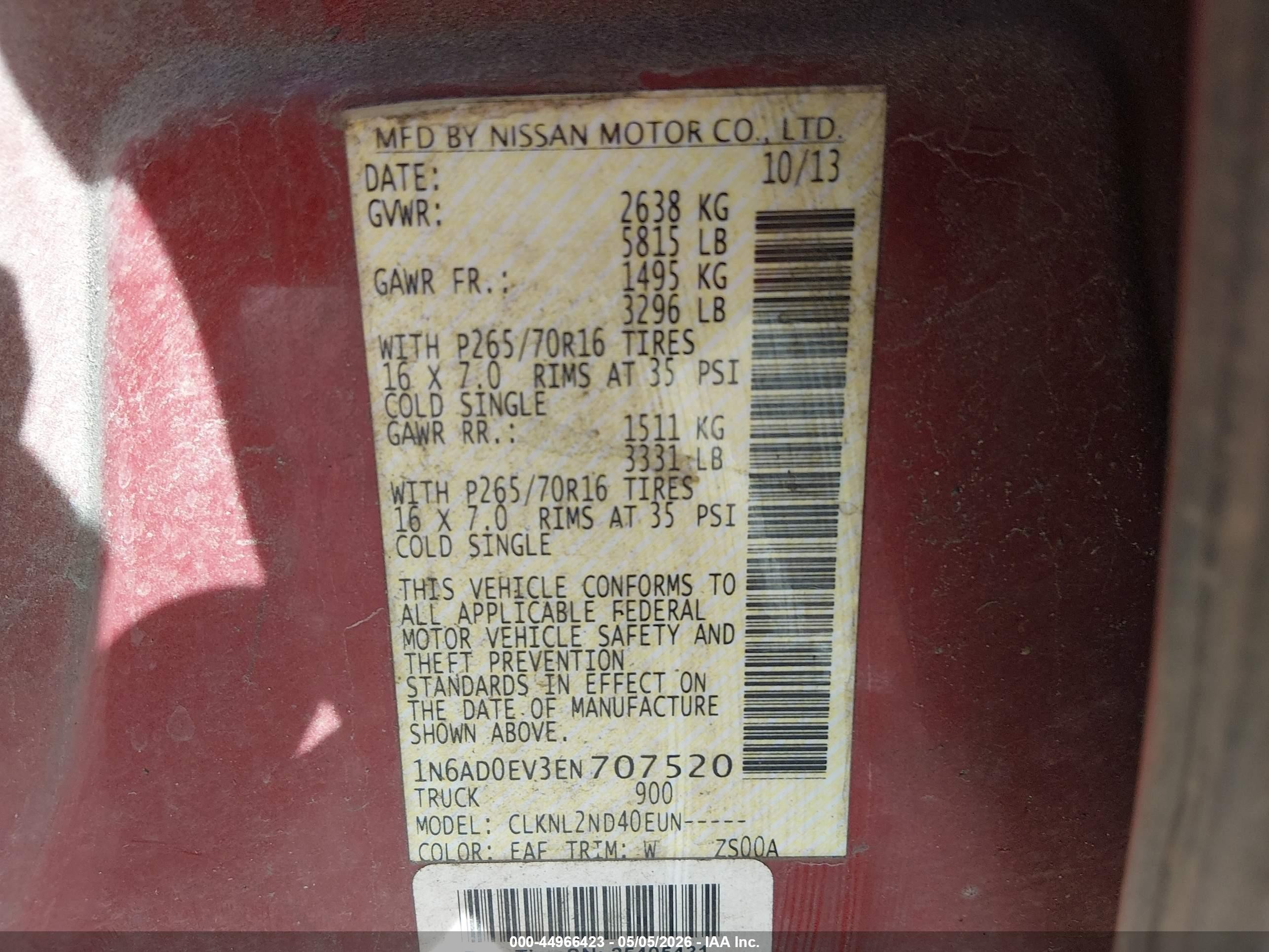 2014 Nissan Frontier Sv Red vin: 1N6AD0EV3EN707520