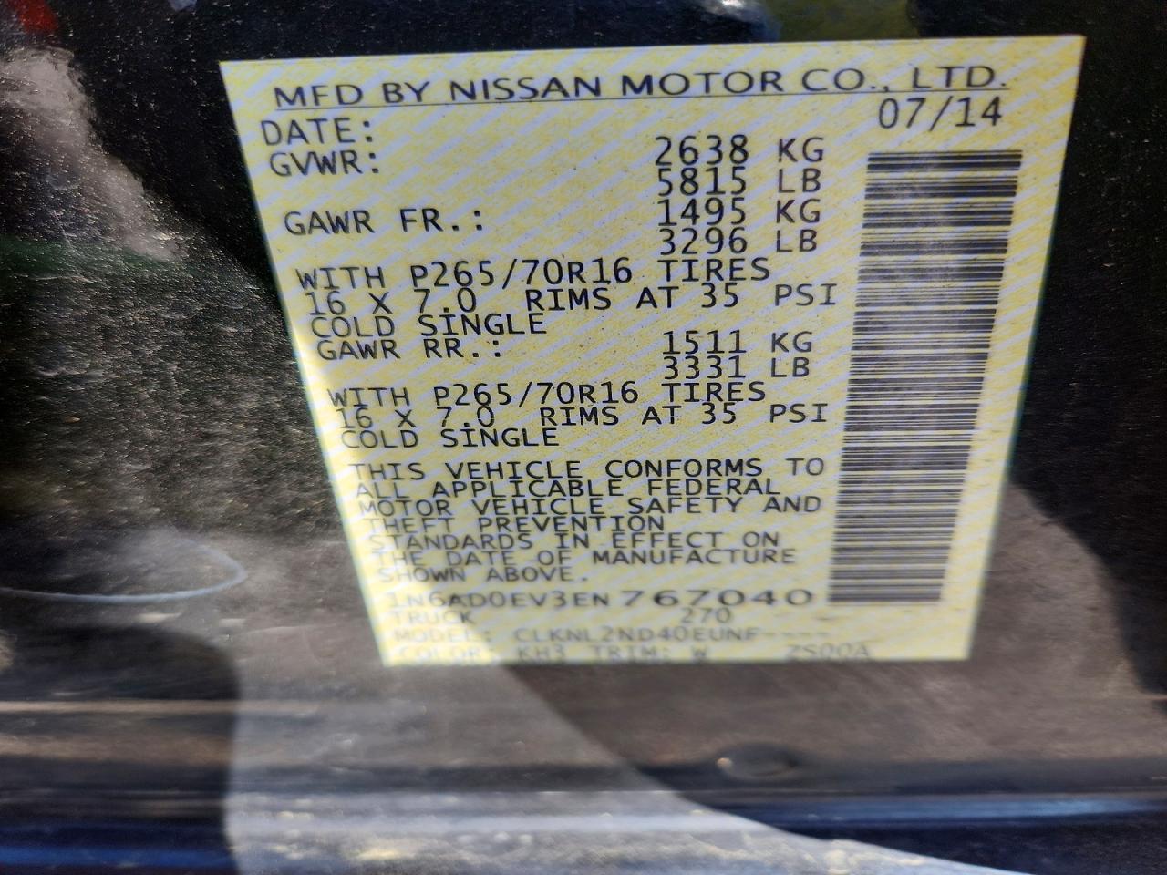 2014 Nissan Frontier S Black vin: 1N6AD0EV3EN767040