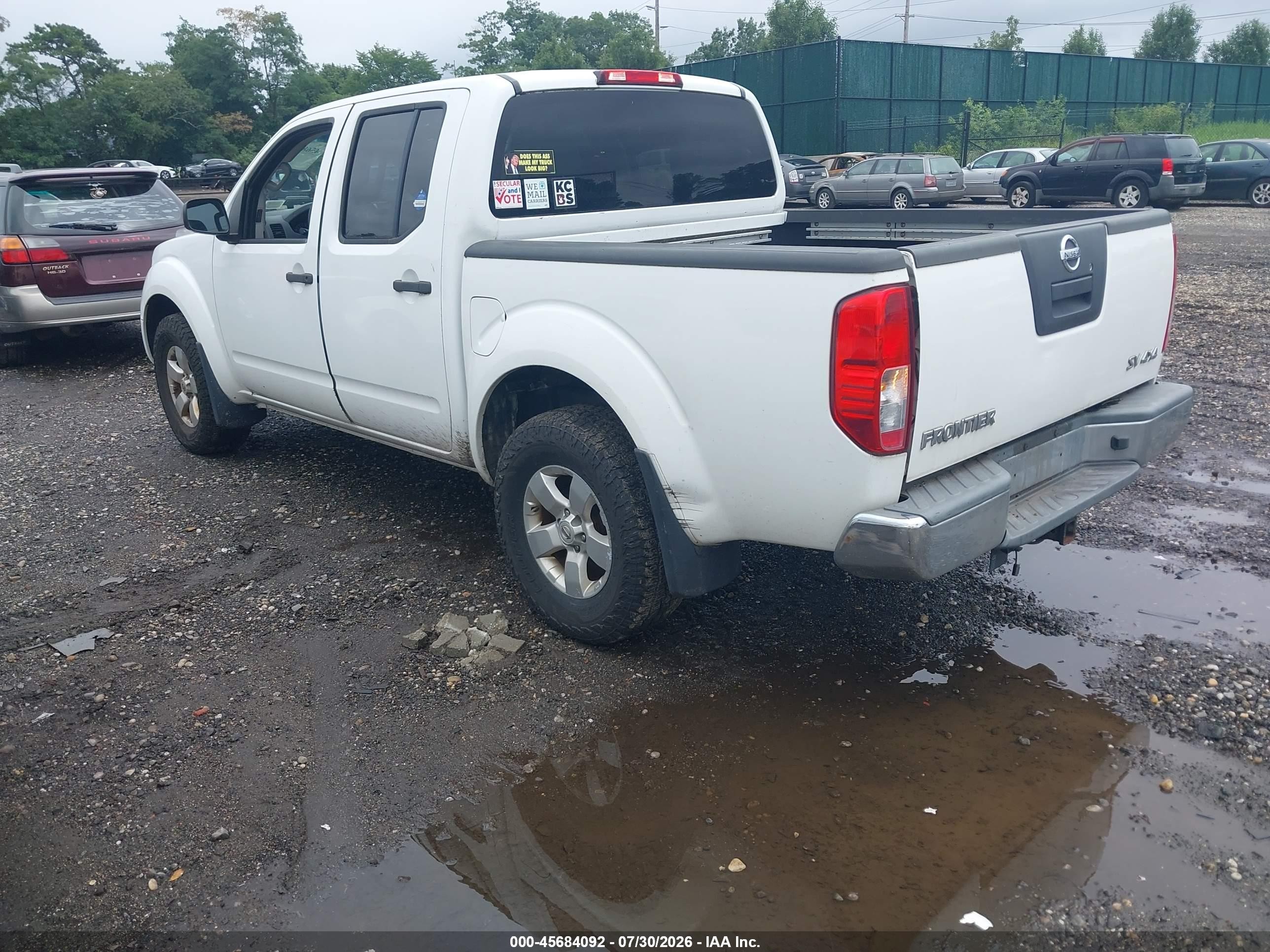 2012 Nissan Frontier Sv White vin: 1N6AD0EV4CC430126