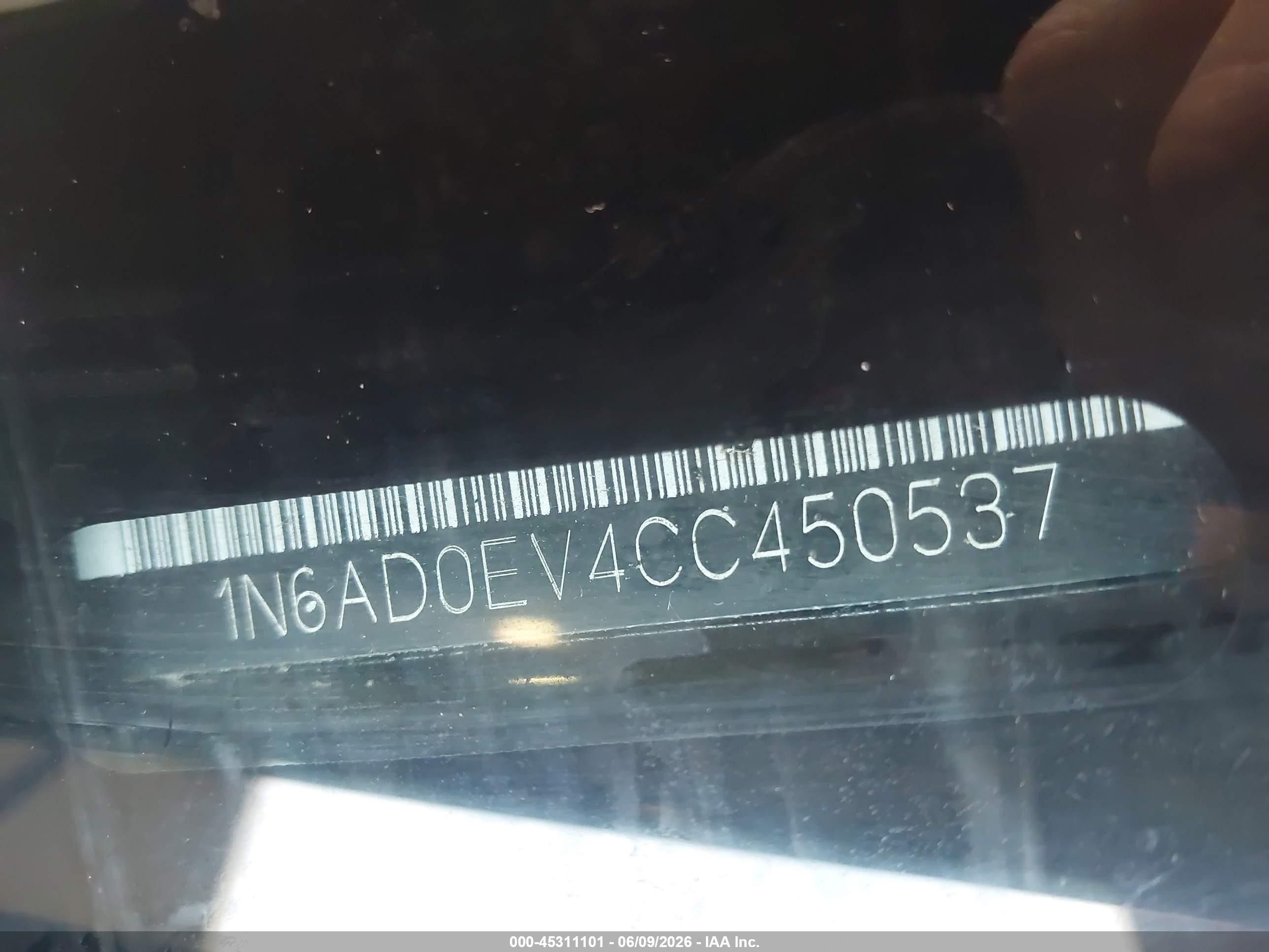 2012 Nissan Frontier Sv Gray vin: 1N6AD0EV4CC450537