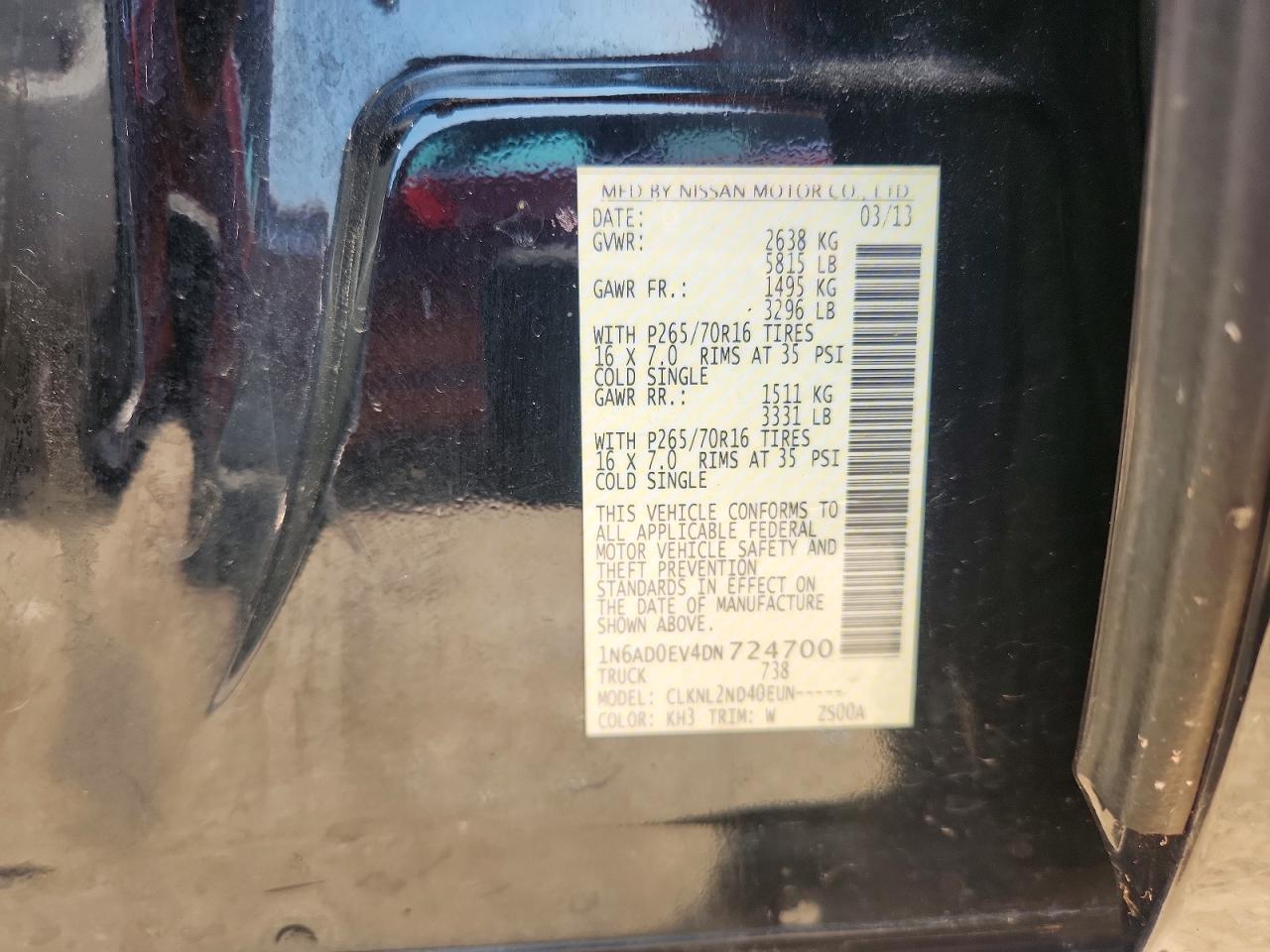 2013 Nissan Frontier S Черный vin: 1N6AD0EV4DN724700