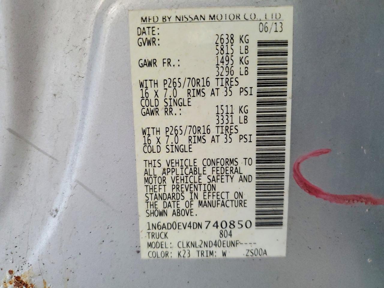 2013 Nissan Frontier S Silver vin: 1N6AD0EV4DN740850
