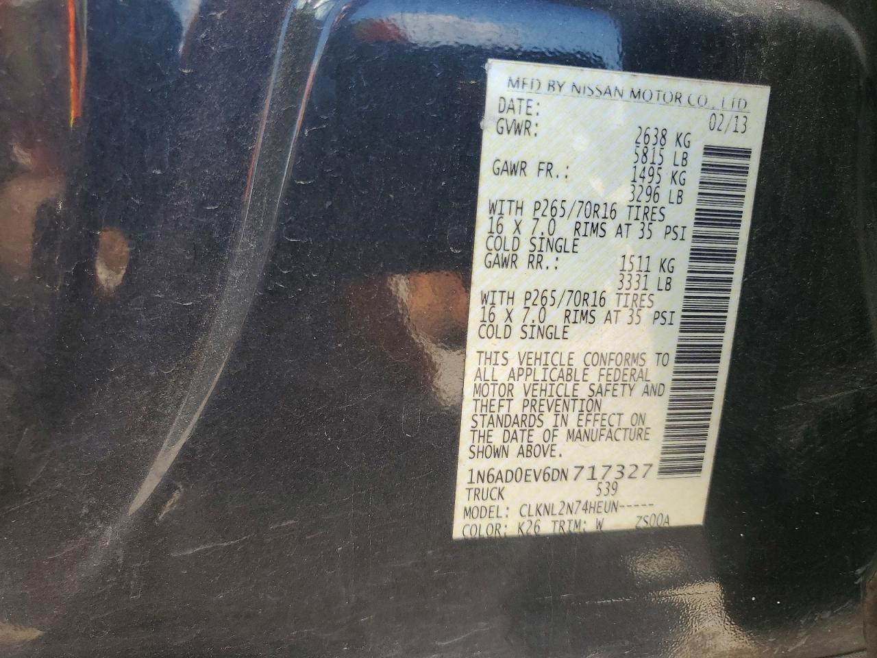 2013 Nissan Frontier S Серый vin: 1N6AD0EV6DN717327