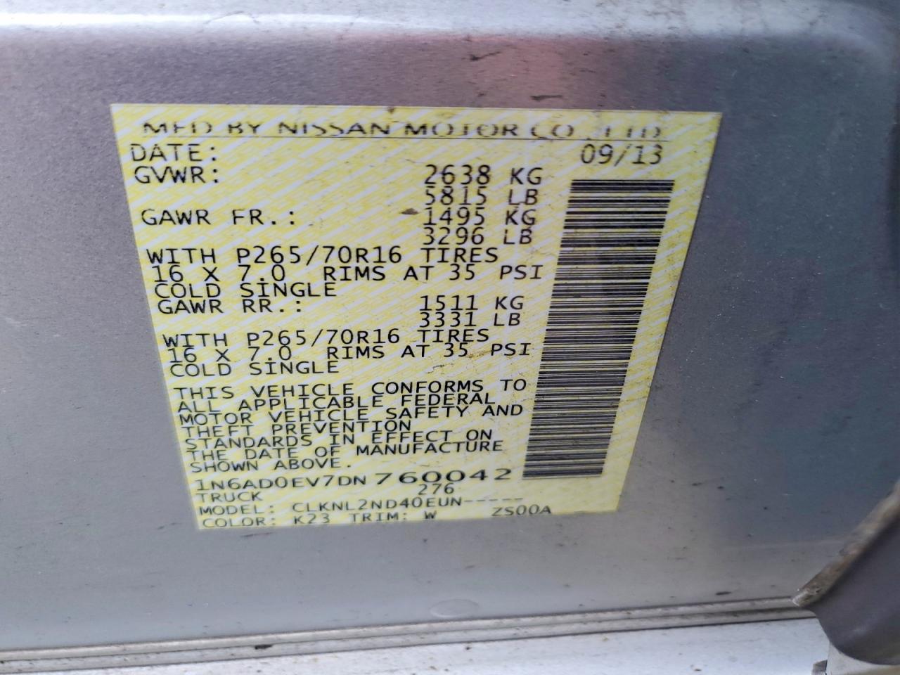 2013 Nissan Frontier S Серебряный vin: 1N6AD0EV7DN760042