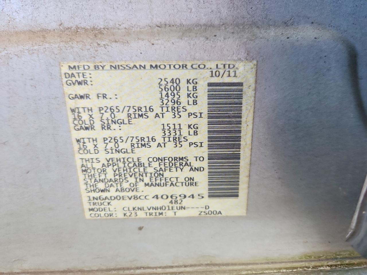 2012 Nissan Frontier S Silver vin: 1N6AD0EV8CC406945