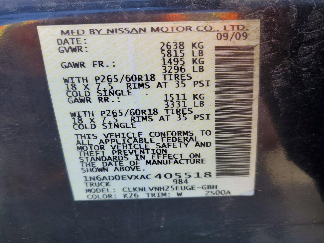 2010 Nissan Frontier Se V6 Gray vin: 1N6AD0EVXAC405518